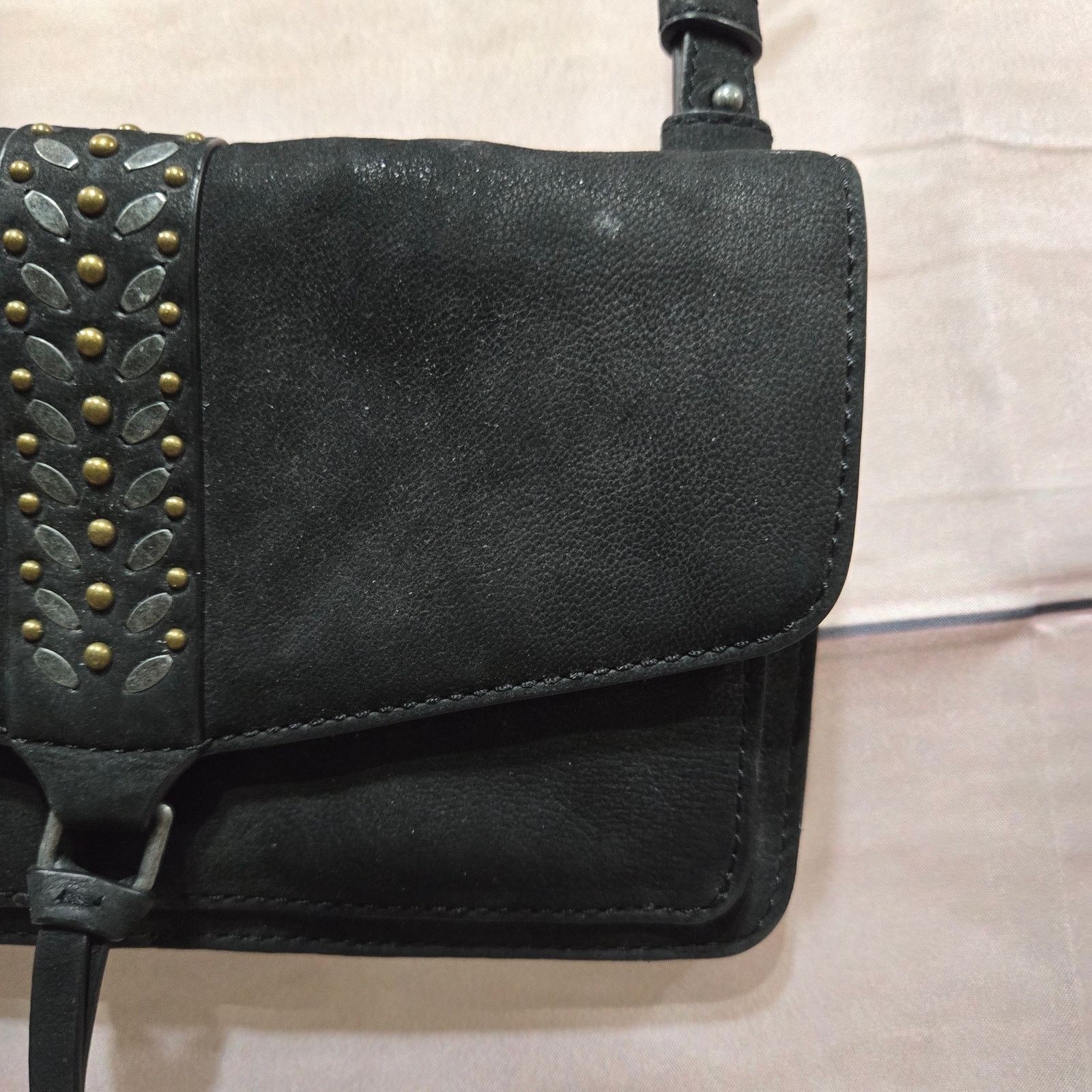 Lucky Brand Lucky Brand Black Leather Studded Crossbody Purse Size ONE SIZE - 5 Thumbnail