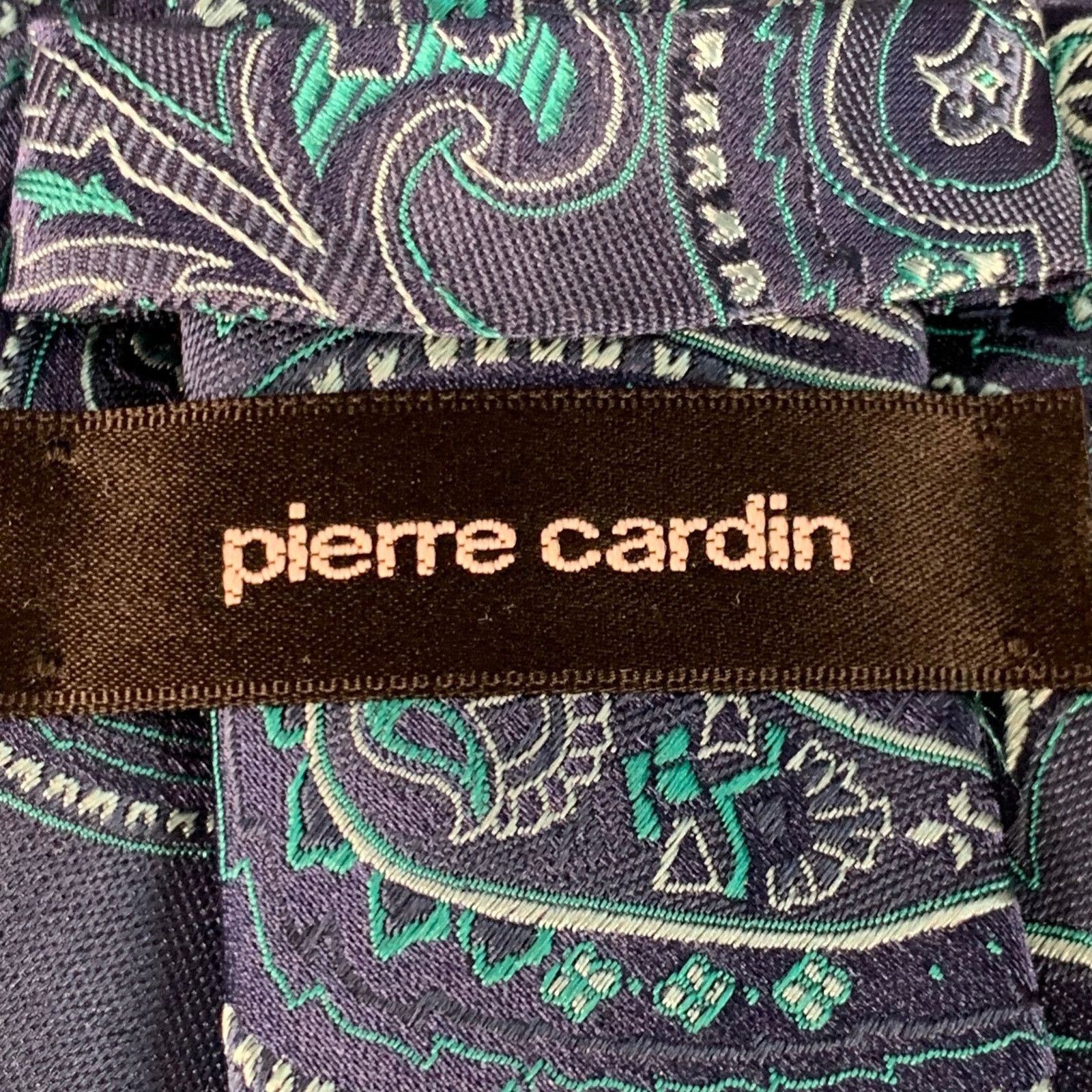 Pierre Cardin PIERRE CARDIN Navy Turquoise Paisley Silk Tie Size ONE SIZE - 4 Thumbnail