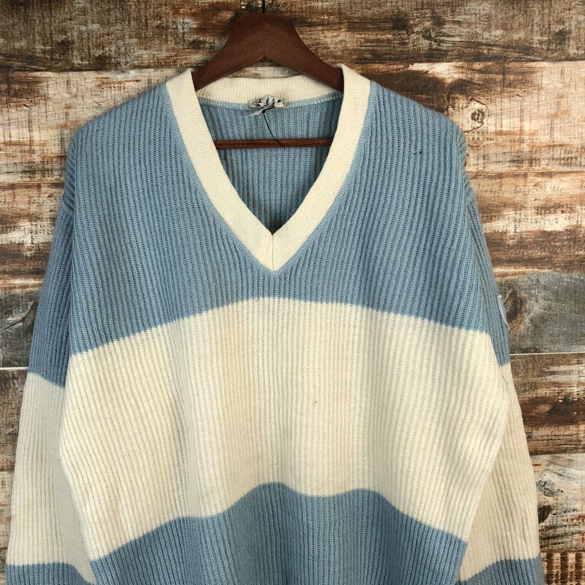 Vintage DL Porto Bellos Blue White Knitwear #C610 Size US L / EU 52-54 / 3 - 5 Thumbnail