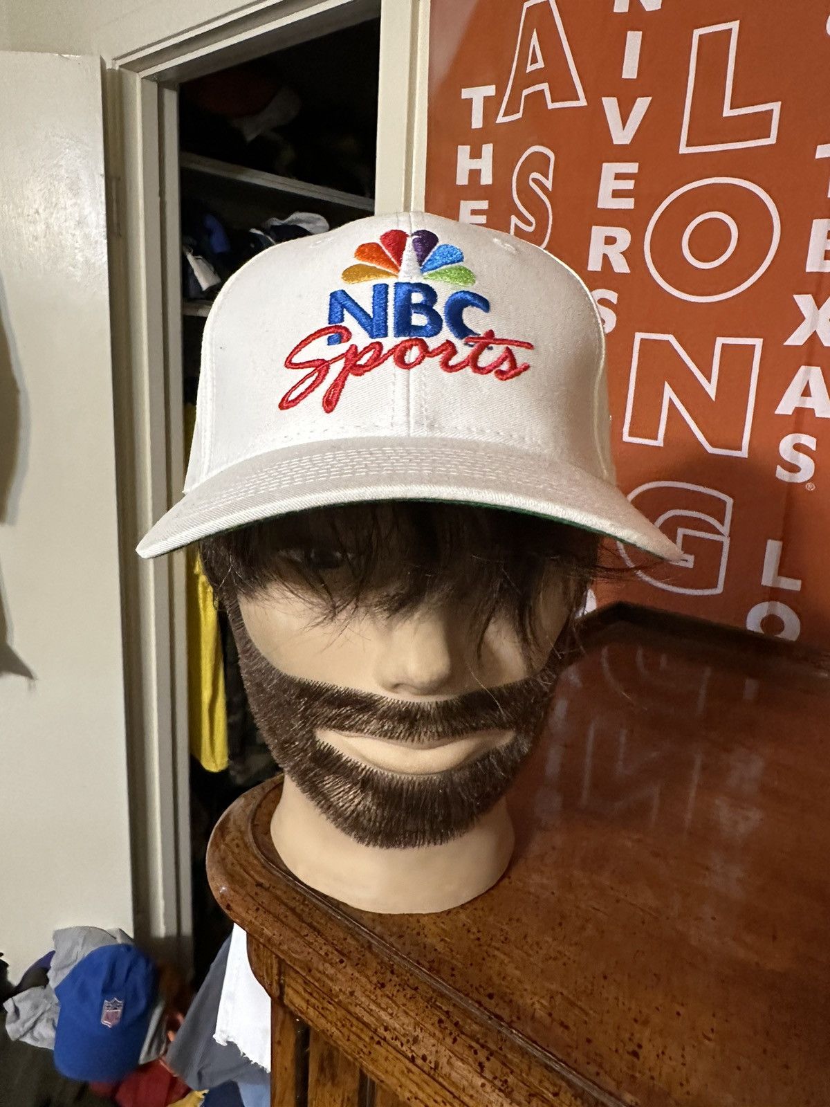 NFL × Vintage Vintage NBA NFL MLB NBC sports “ triple white” hat 90s Size ONE SIZE - 1 Thumbnail