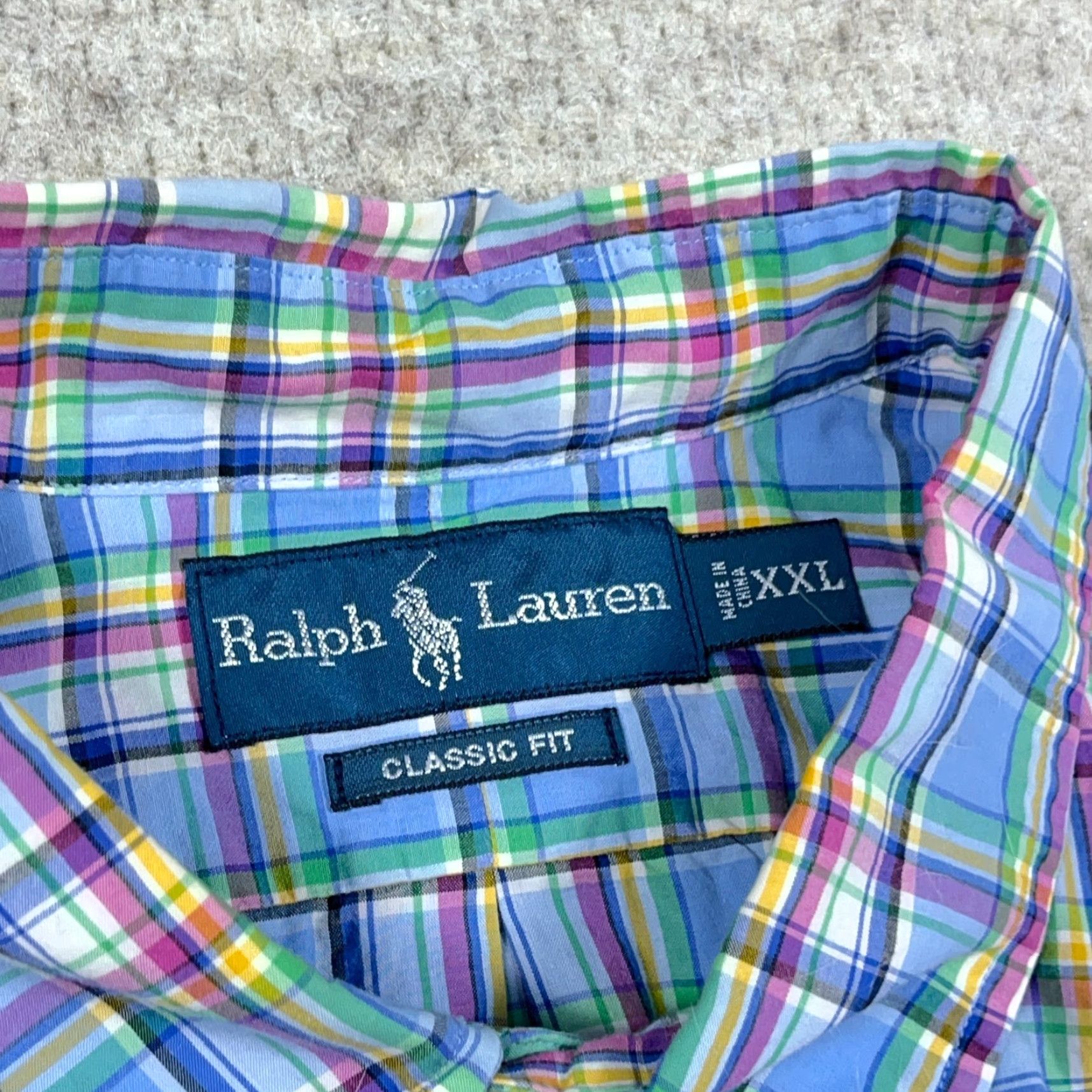 Polo Ralph Lauren Ralph Lauren Shirt Men XXL 2XL Blue Plaid Classic Fit Button Up Poplin Dress A93 Size 48R - 3 Thumbnail