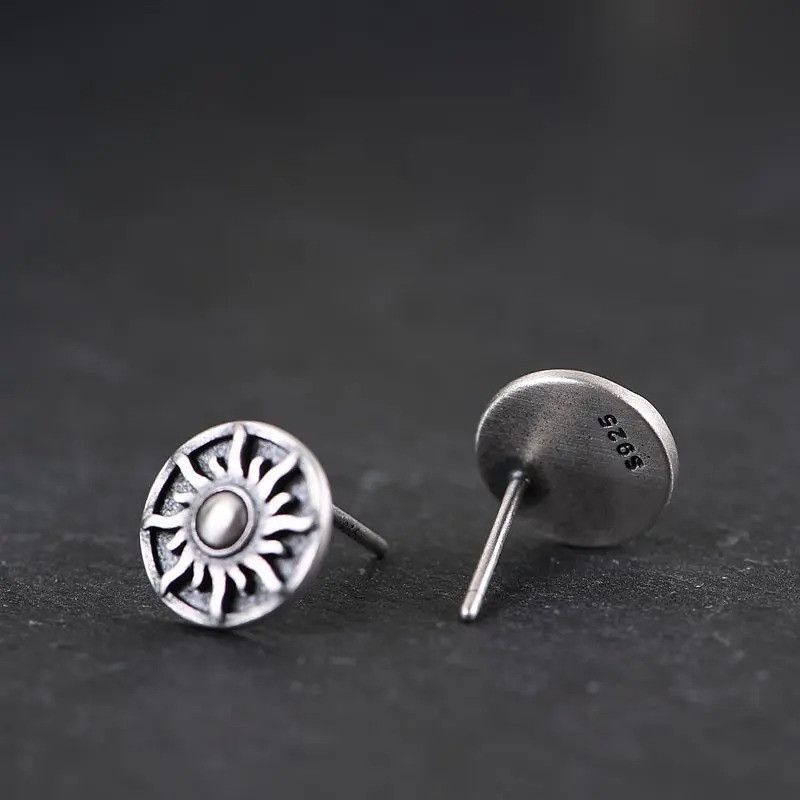Jewelry Tiny Sun Moon Stud Earrings 925 Sterling Ear Charms Gift Size ONE SIZE - 4 Thumbnail