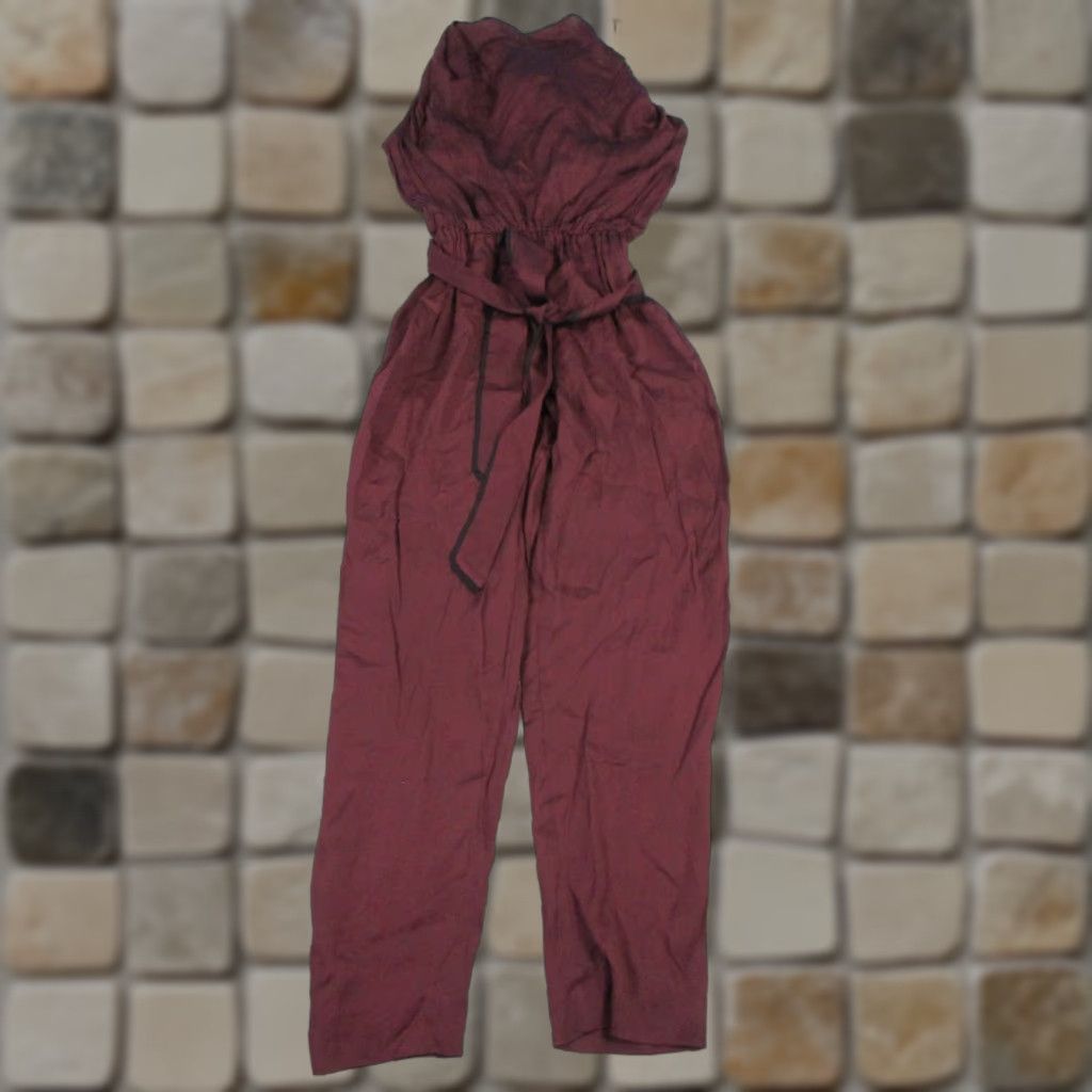 Reiss Jumpsuit Womens 4 Burgundy Wrap New