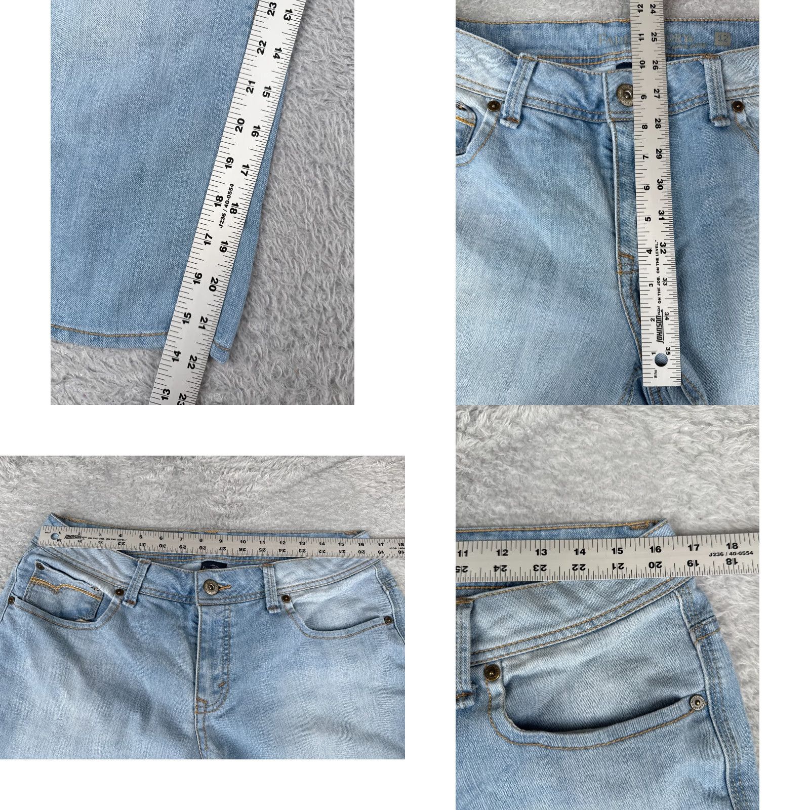 Faded Glory Faded Glory Women's Capris Pants 12 Blue Denim Crop Mid Rise Casual Comfortable Cotton Blend Size 34" / US 12 / IT 48 - 8 Thumbnail