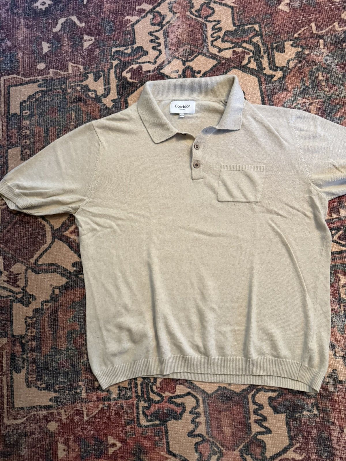 Corridor Natural Slouchy Knit Polo Size US XXL / EU 58 / 5 - 2 Thumbnail