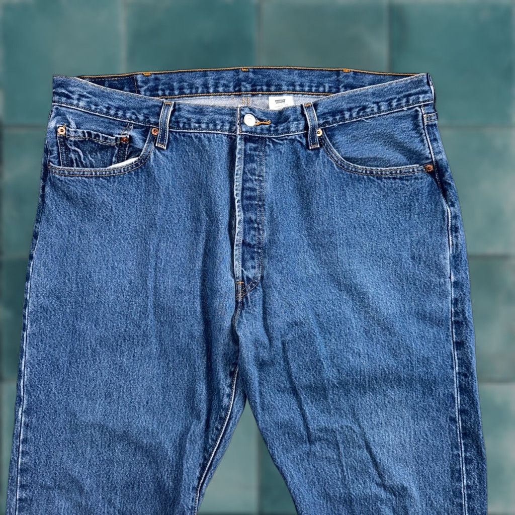 Levi's Levi's 501 Vintage Jeans Straight Denim Blue 42x32 Regular Men 90s Distressed Mid Rise 42 32 S Mid Blue Jeans Mens Levi's 501 Series 501 Size US 42 / EU 58 - 1 Thumbnail
