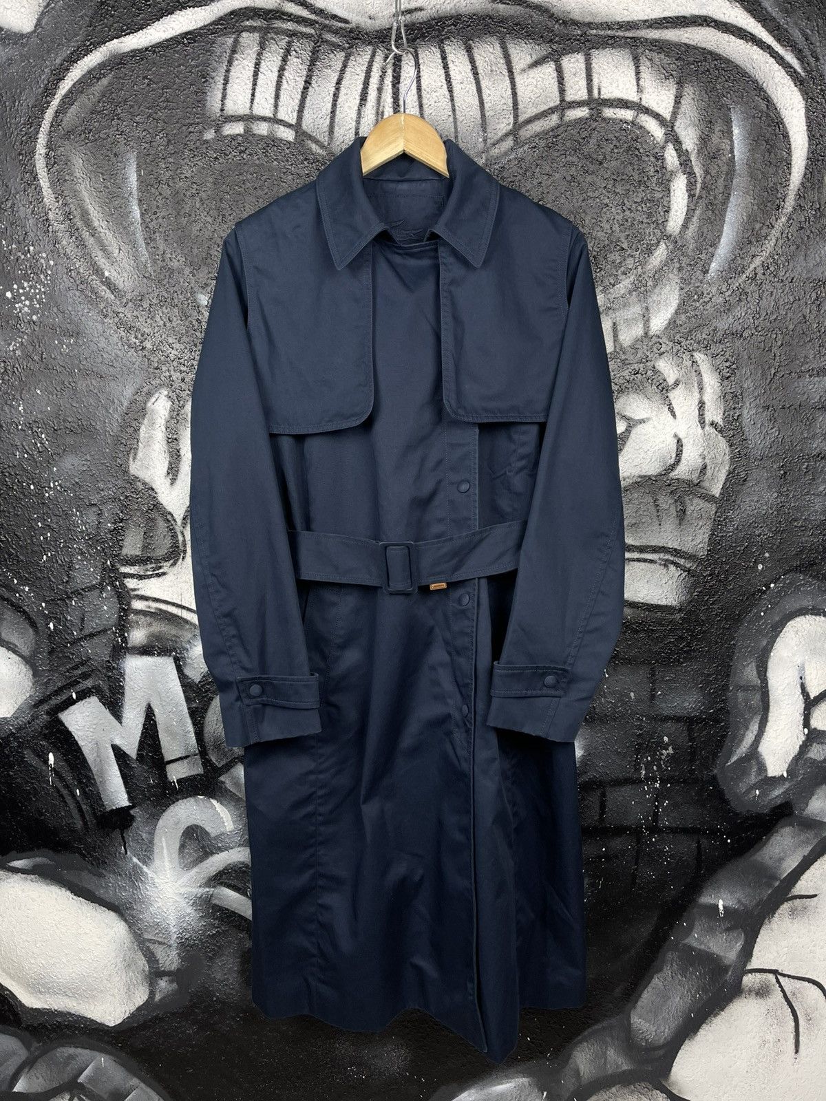 Lacoste Vintage Lacoste Dark Blue Casual Luxury Trench Coat Women’s Size L / US 10 / IT 46 - 2 Thumbnail