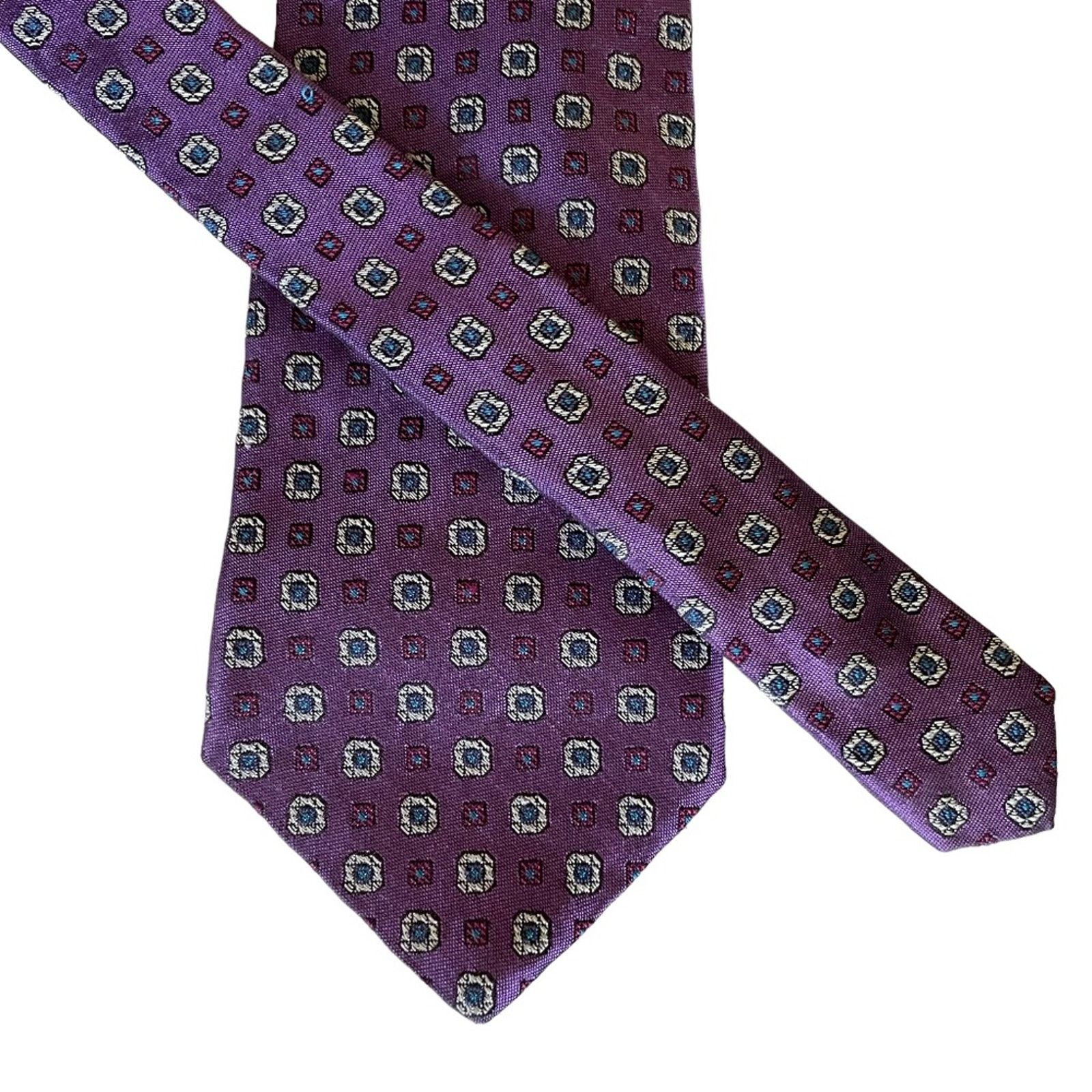 Liberty × Vintage Vintage Liberty of London Purple Foulard Silk Necktie Tie Size ONE SIZE - 3 Thumbnail