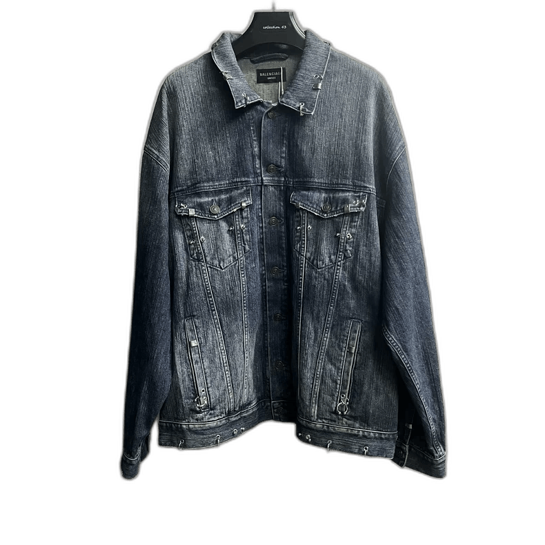 Balenciaga Blue Button-Up Loose Long Sleeve Jacket Size US M / EU 48-50 / 2 - 1 Thumbnail