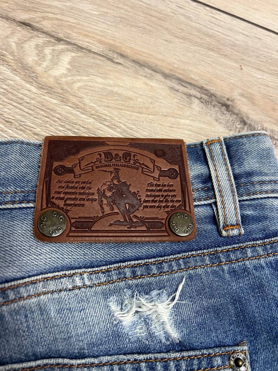 Dolce & Gabbana Dolce & Gabbana D&G Leader Distressed Jeans Ripped Denim Y2K Size US 35 - 10 Thumbnail