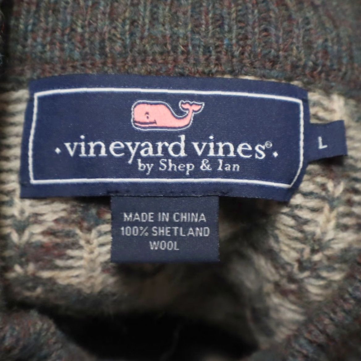 Vineyard Vines Vineyard Vines Fair Isle 1/4 Zip Knit Striped Mock Long Sleeve Sweater Gray Men's L Size US L / EU 52-54 / 3 - 5 Thumbnail