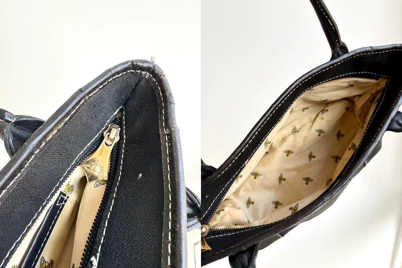 Vivienne Westwood Vivienne Westwood size os Black canvas Saturn Logo handbag Size ONE SIZE - 7 Thumbnail