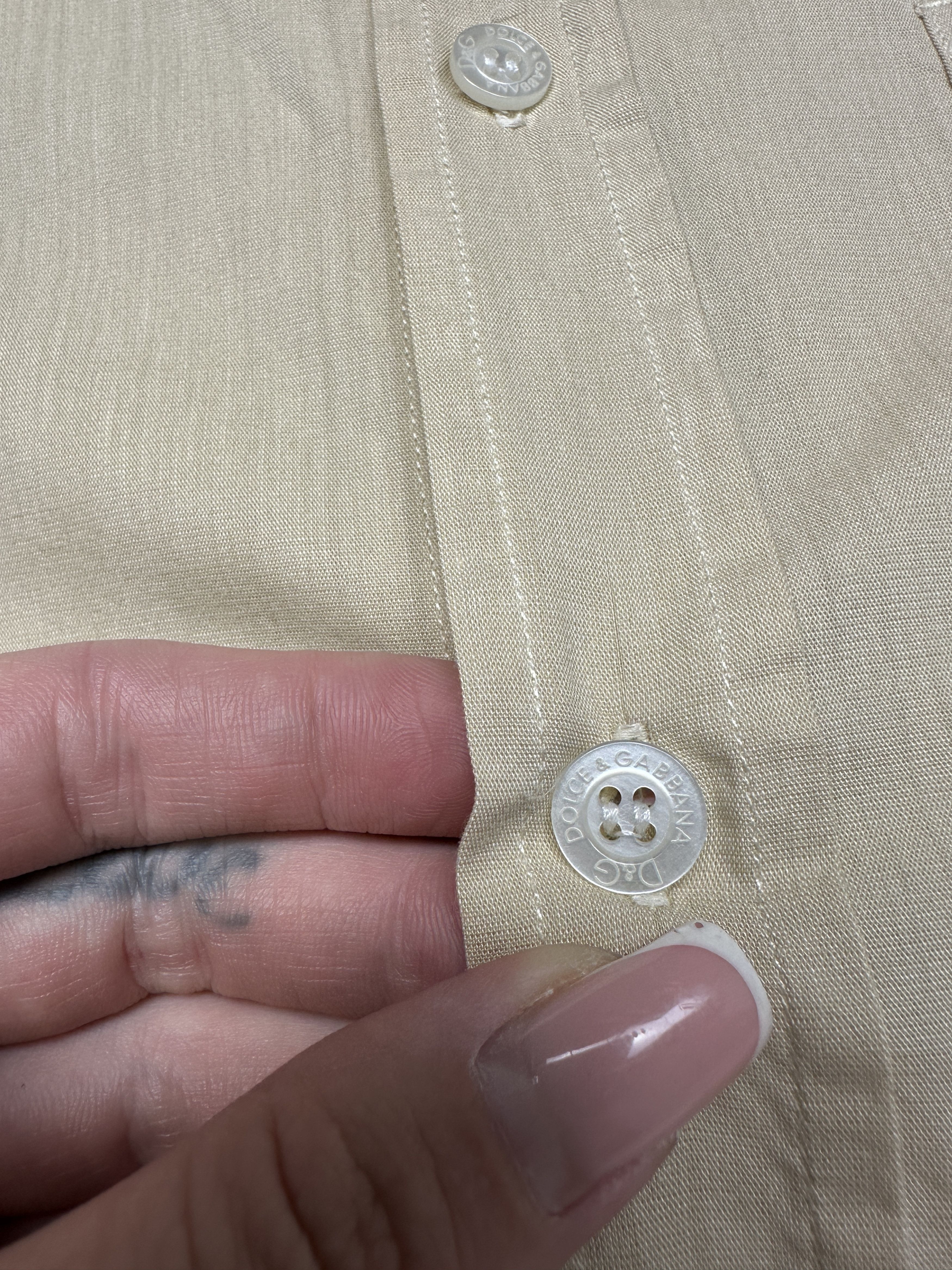 Dolce & Gabbana Dolce & Gabbana Mens Long Sleeve Cotton Shirt Size US XL / EU 56 / 4 - 5 Thumbnail