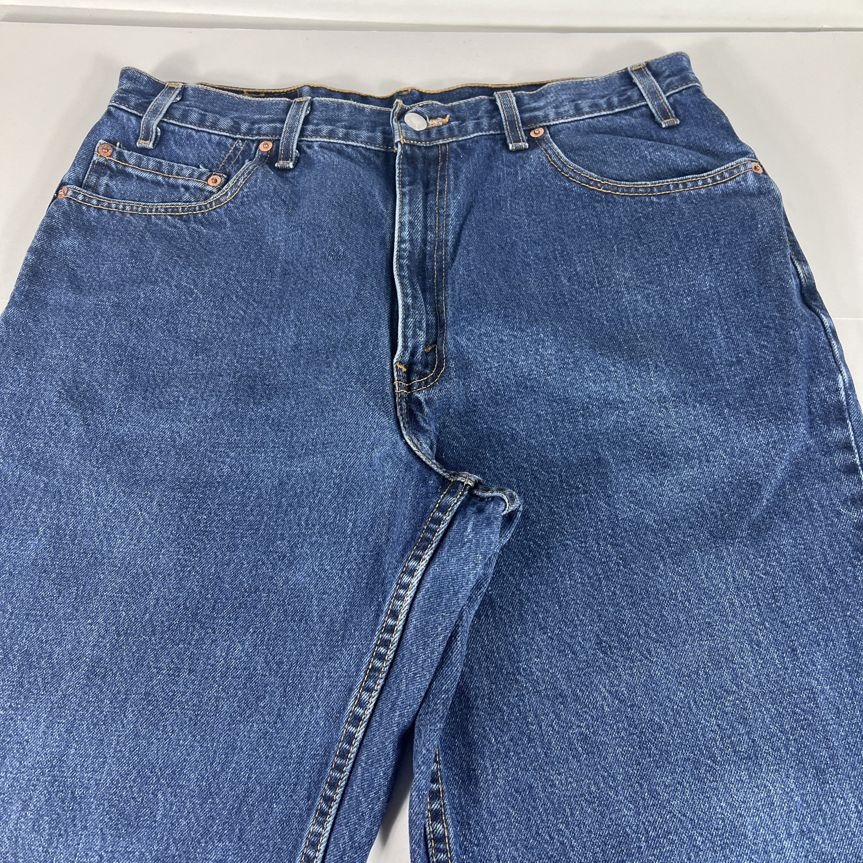 Levi's × Vintage Y2K Levi's Jeans 550 Relaxed Dark Blue Faded Cotton Denim Size US 34 / EU 50 - 2 Thumbnail