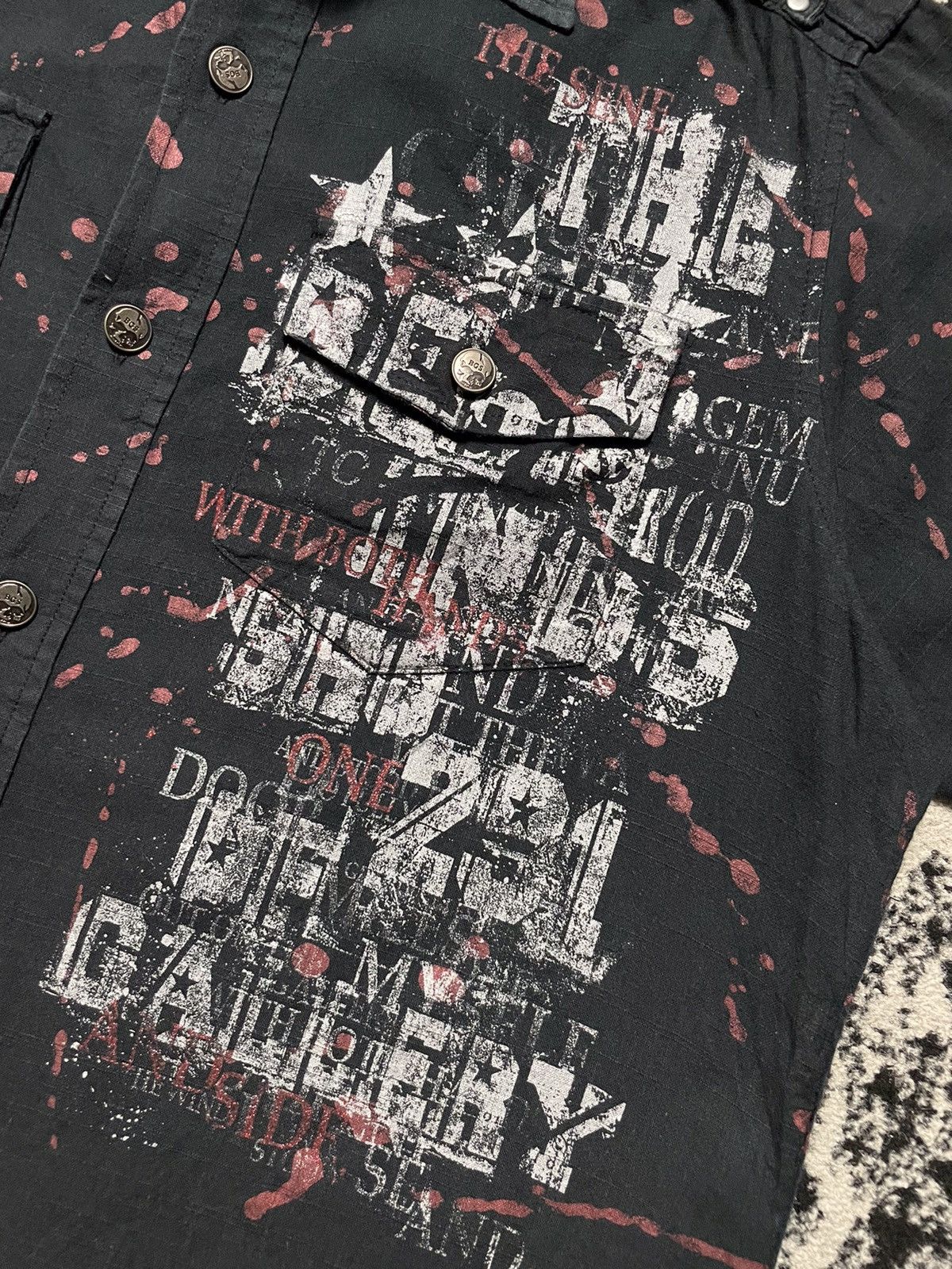 Japanese Brand × Vintage Vintage y2k bernings sho skull poem gothic punk button up Size US L / EU 52-54 / 3 - 3 Thumbnail