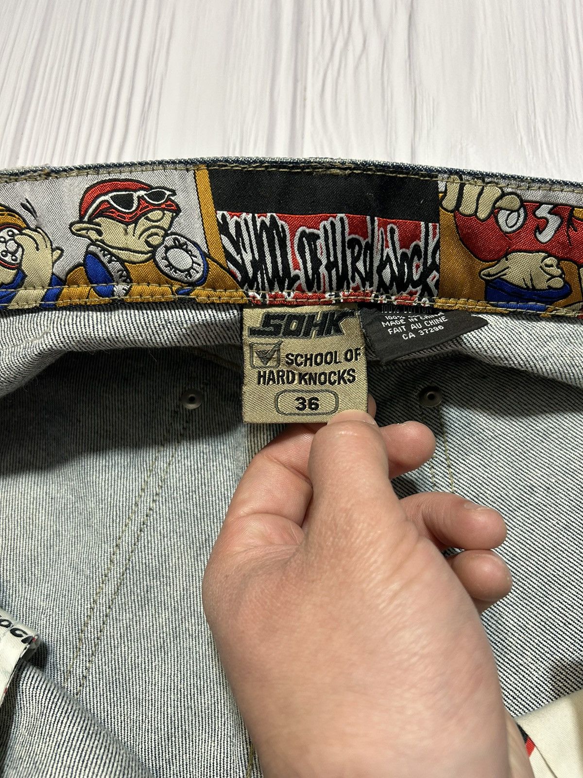Vintage Rare SOHK School Of Hard Knocks Embroidered Logo Denim Pants Size US 36 / EU 52 - 22 Thumbnail