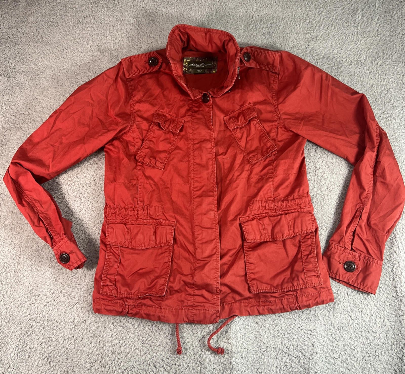 Eddie Bauer Eddie Bauer Hoodie Utility Jacket Women Small Red Pockets Size L / US 10 / IT 46 - 1 Thumbnail