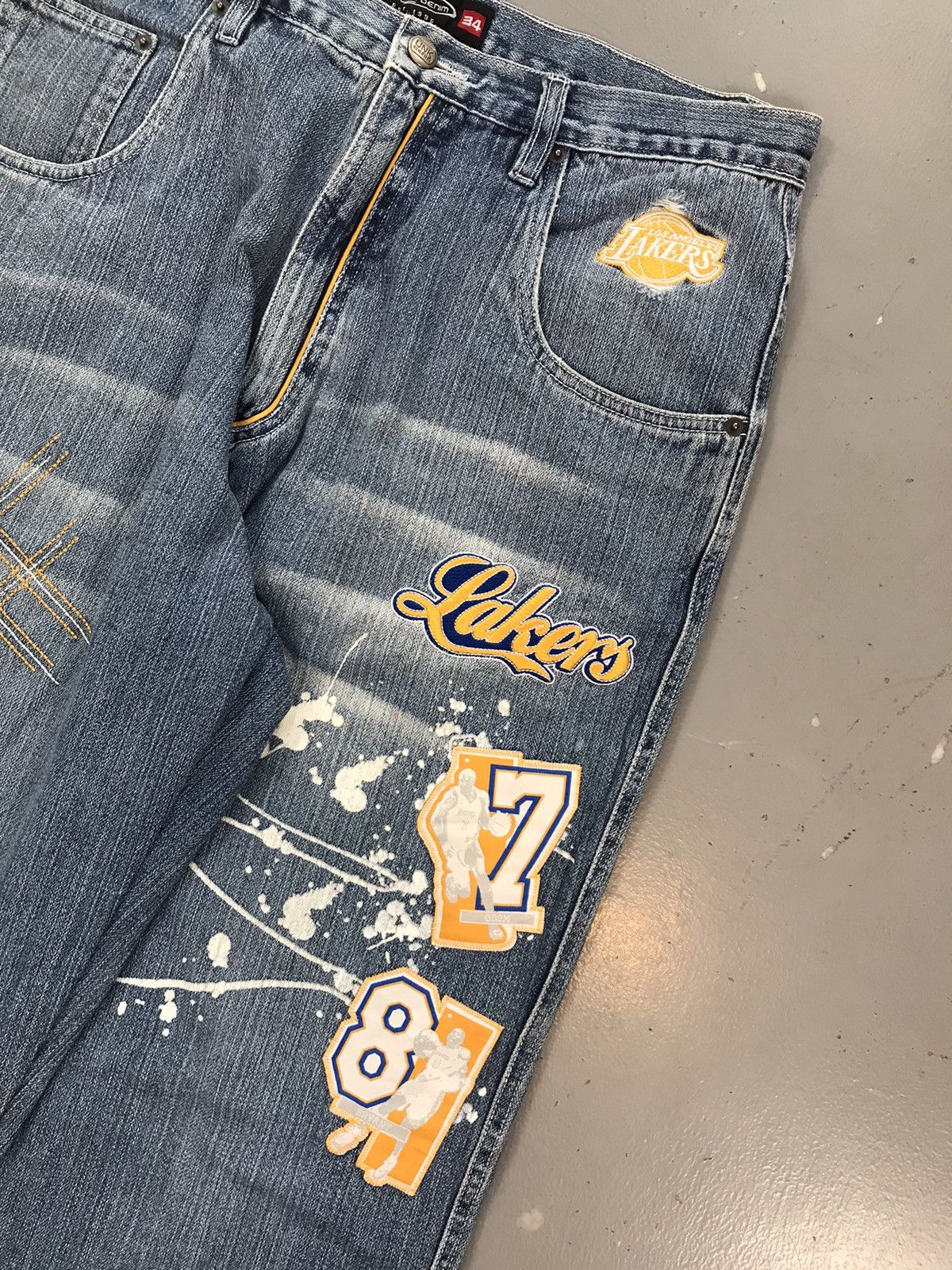 JNCO × Vintage Vintage link SpellOut thread & sticker embroidered denim Size US 34 / EU 50 - 5 Thumbnail