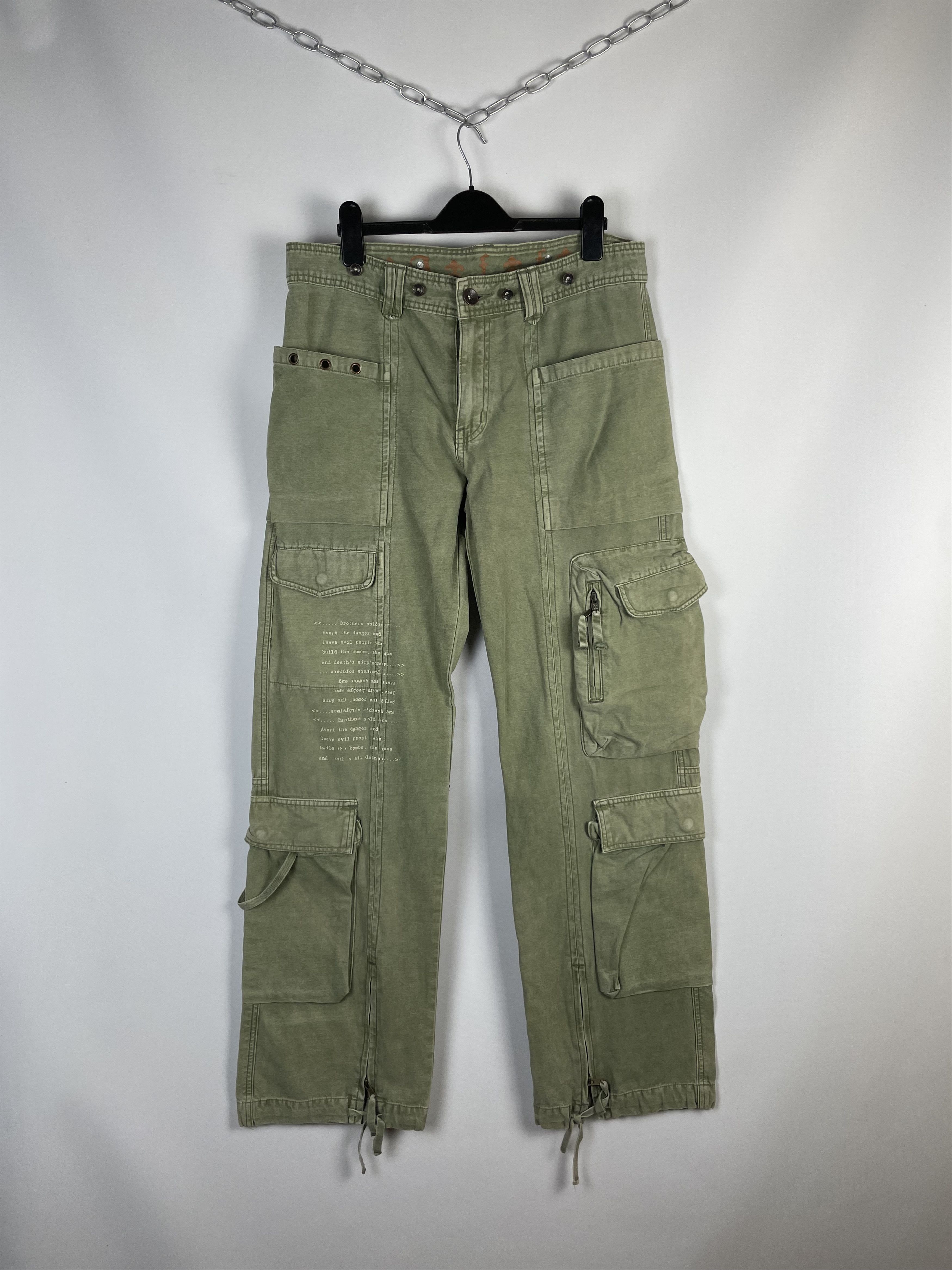 Japanese Brand Y2K Pants Cargo Japan Style Multi Pocket Bondage Size US 34 / EU 50 - 8 Thumbnail