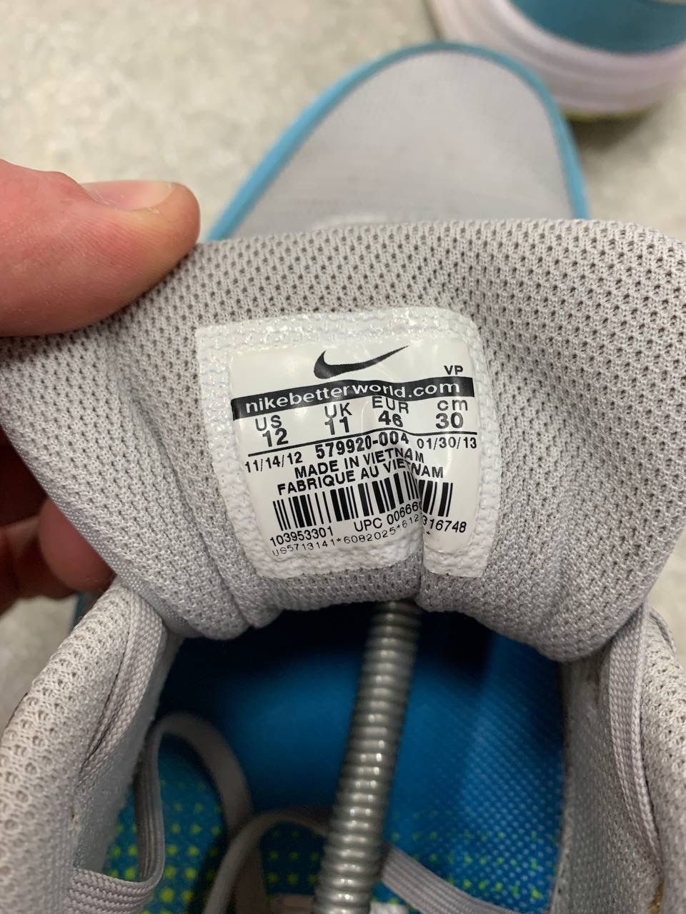 Nike Nike Air Max 1 FB 'Silver Current Blue' Size US 12 / EU 45 - 7 Thumbnail