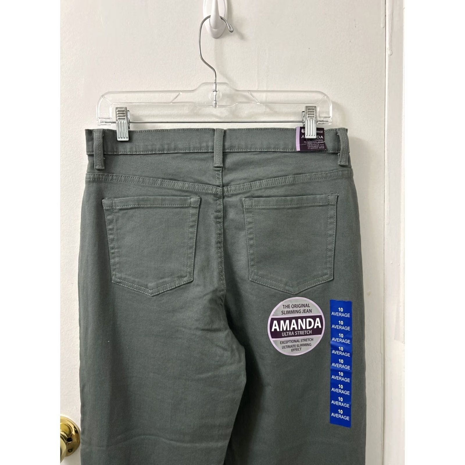 Gloria Vanderbilt Gloria Vanderbilt Amanda Jeans Women 10 Gray Slim Stretch Tapered 31x31 5-Pocket Denim Jeans New with Tags Size 32" / US 10 / IT 46 - 7 Thumbnail