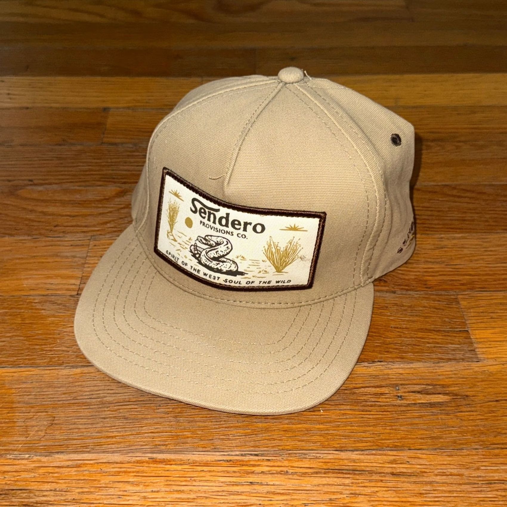 Vintage Sendero Provisions Co. Hat Cap Snap Back Patch Rattlesnake Desert Outdoors Mens One Size Beige Outdoor Baseball Cap Hat Size ONE SIZE - 2 Thumbnail