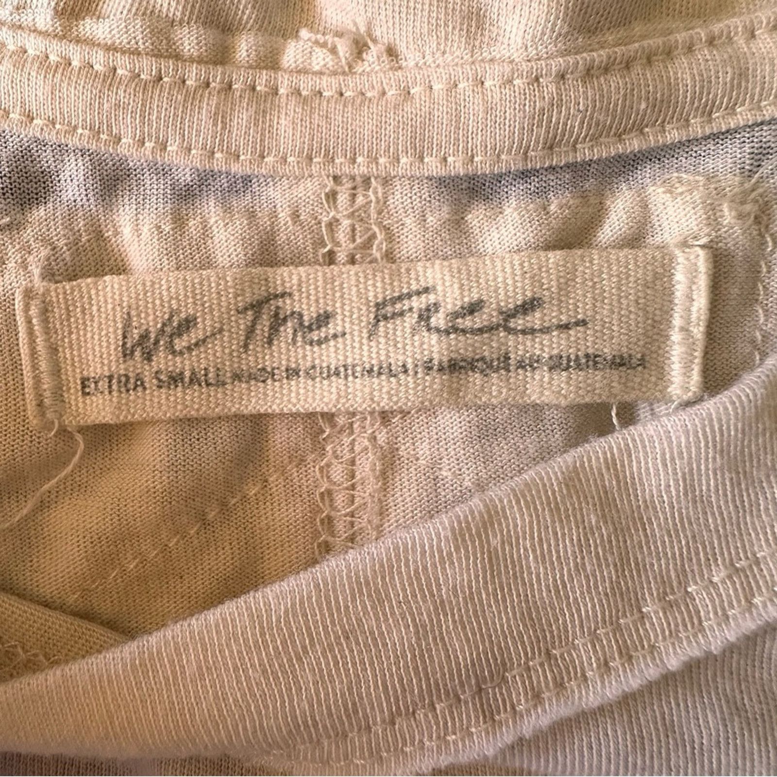 Free People We The Free Oversized Chest Pocket Tee – Cream – Size XS Size XS / US 0-2 / IT 36-38 - 4 Thumbnail