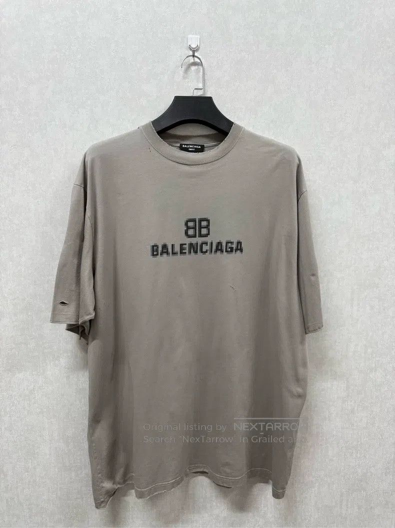 Balenciaga Balenciaga Mosaic Fuzzy Letter Printed Short Sleeve Size US S / EU 44-46 / 1 - 1 Thumbnail