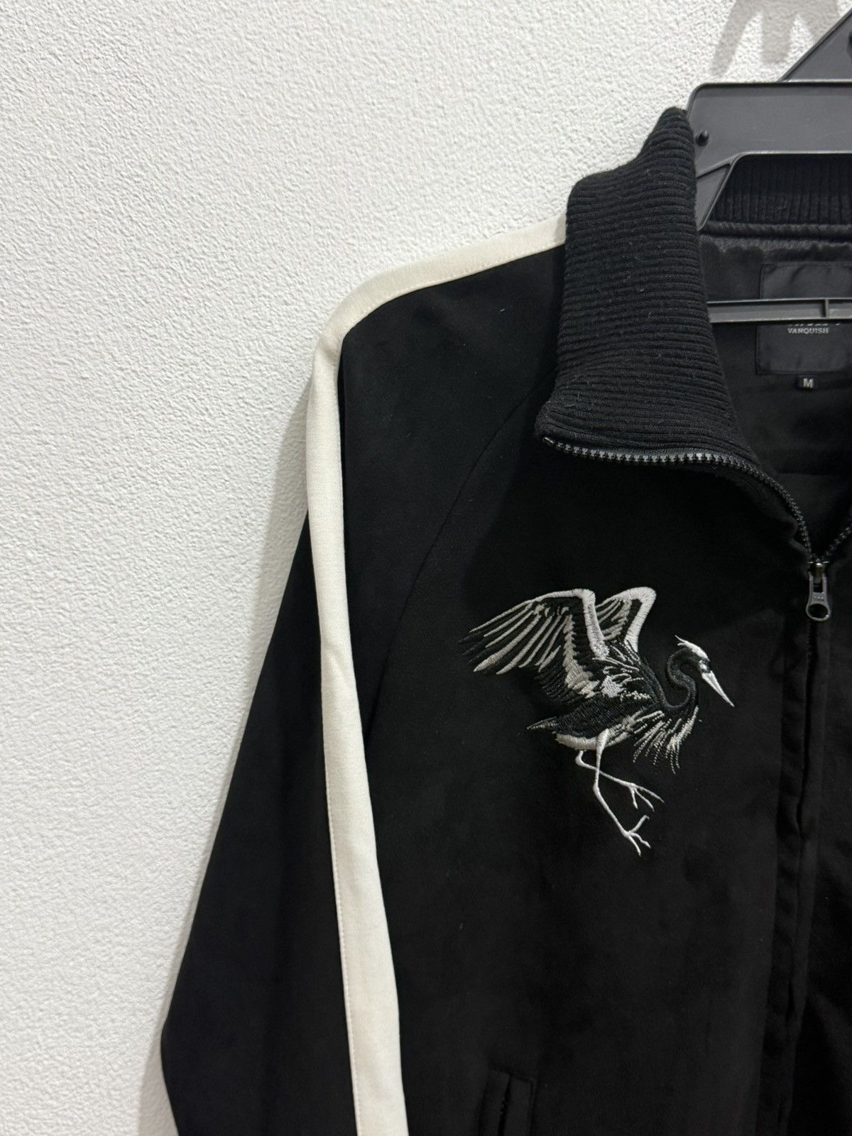 Vanquish Black by Vanquish Japan Embroidered Crane Bomber Jacket Size US M / EU 48-50 / 2 - 2 Thumbnail