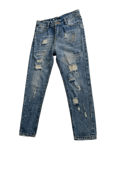 Japanese Brand SPINNS Distressed Jeans For Women Nice Style Size 29" - 4 Thumbnail