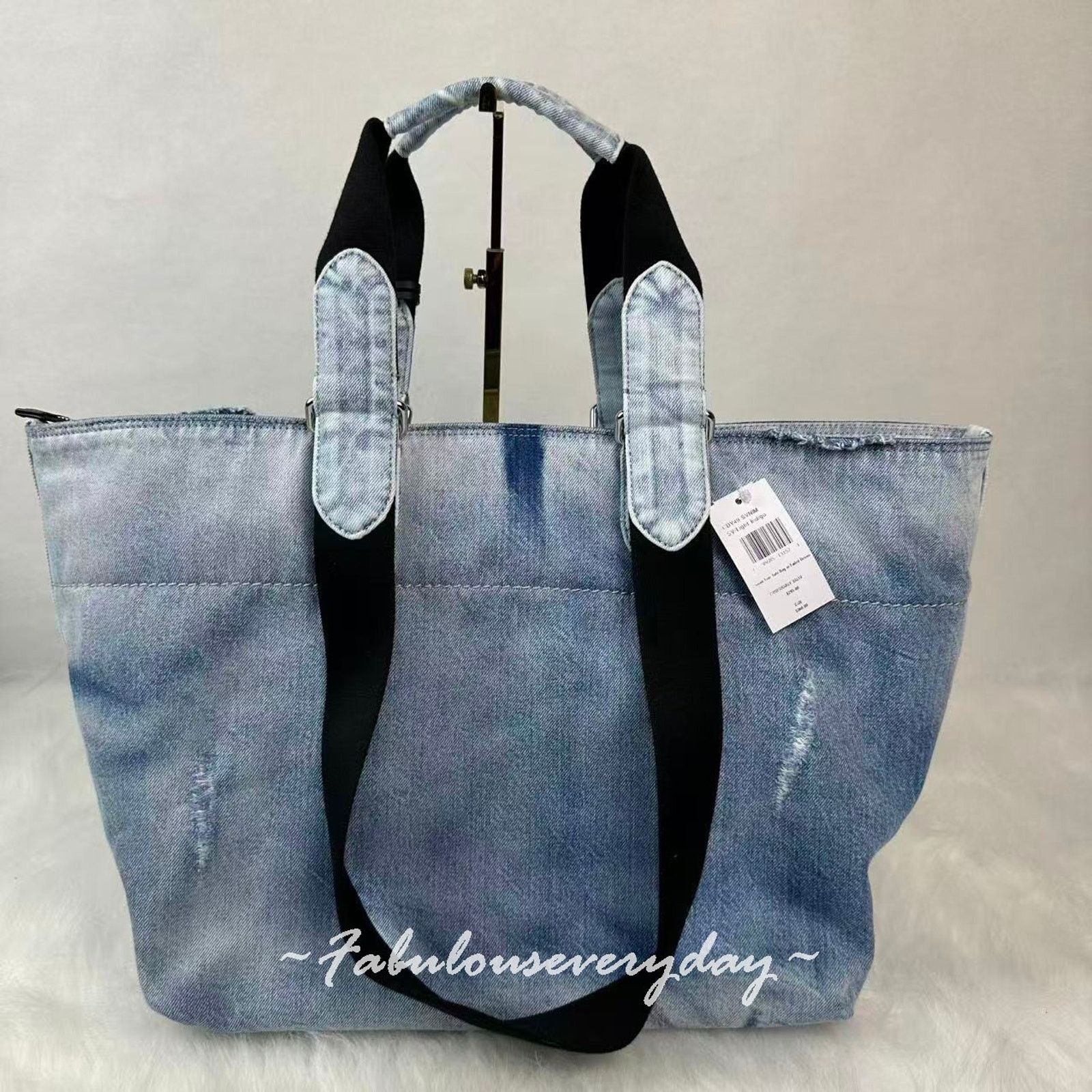 Coach Coach Men Small Tour Tote Loved Denim Charms Sv/Light Indigo Size ONE SIZE - 4 Thumbnail