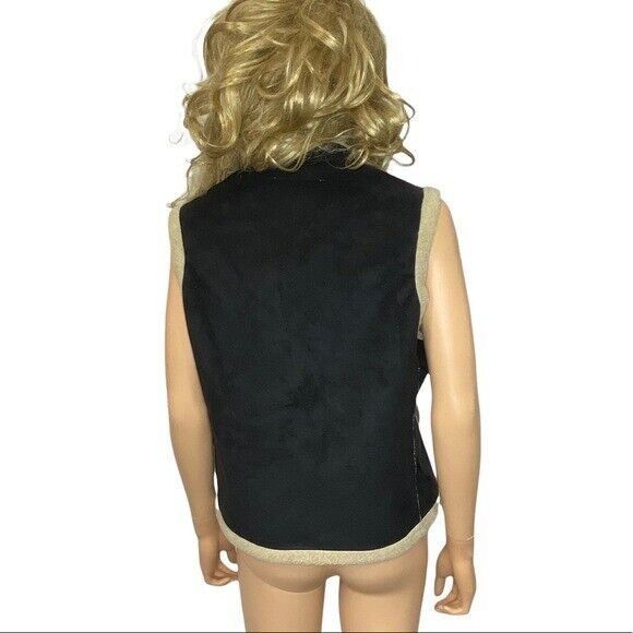 Other Tasha Polizzi Black Faux Suede Sherpa Lined Vest Embroidered Size S / US 4 / IT 40 - 5 Thumbnail