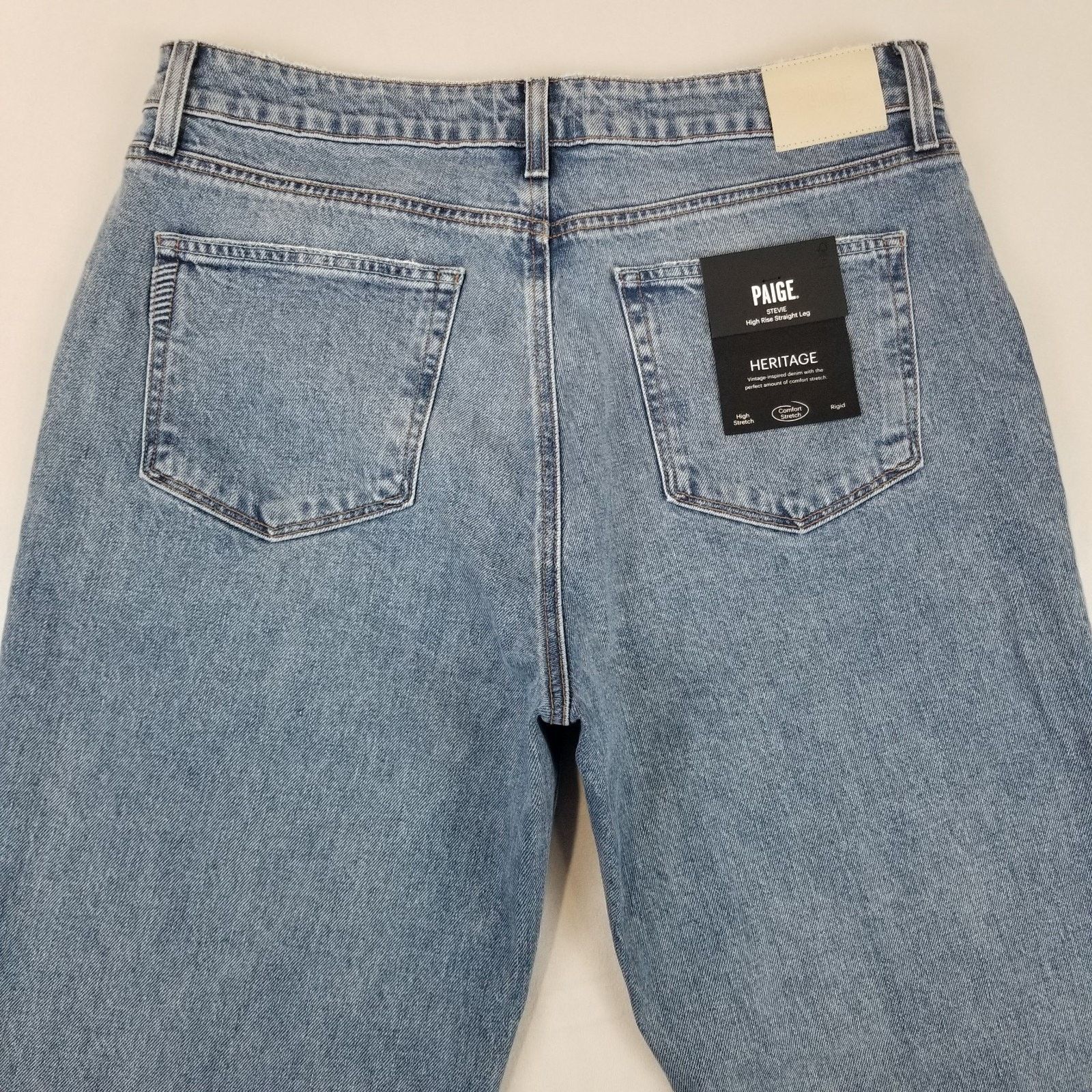 Paige Paige Stevie Jeans 33x32 Blue Heritage Raw Hem Heroes NWT Size 33" - 3 Thumbnail