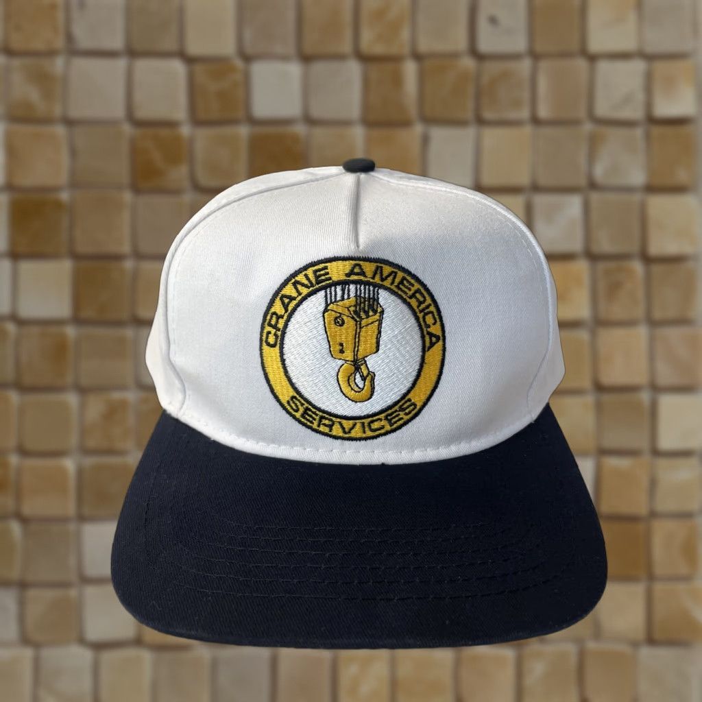 Vintage VINTAGE Crane America Services Baseball Cap Men Adults Adjustable White USA Cap Made in USA Size ONE SIZE - 1 Thumbnail