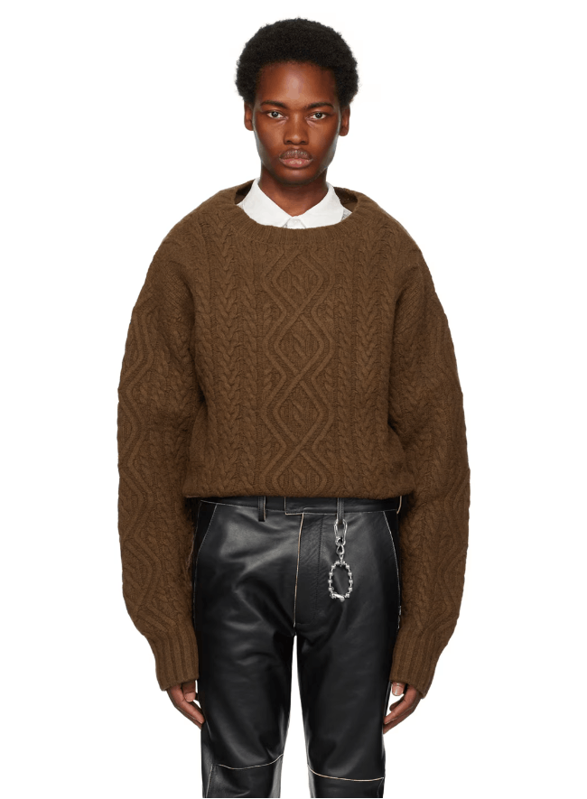 Martine Rose BNWT AW23 MARTINE ROSE BOILED CABLE DOLL CREW SWEATER M Size US M / EU 48-50 / 2 - 1 Thumbnail