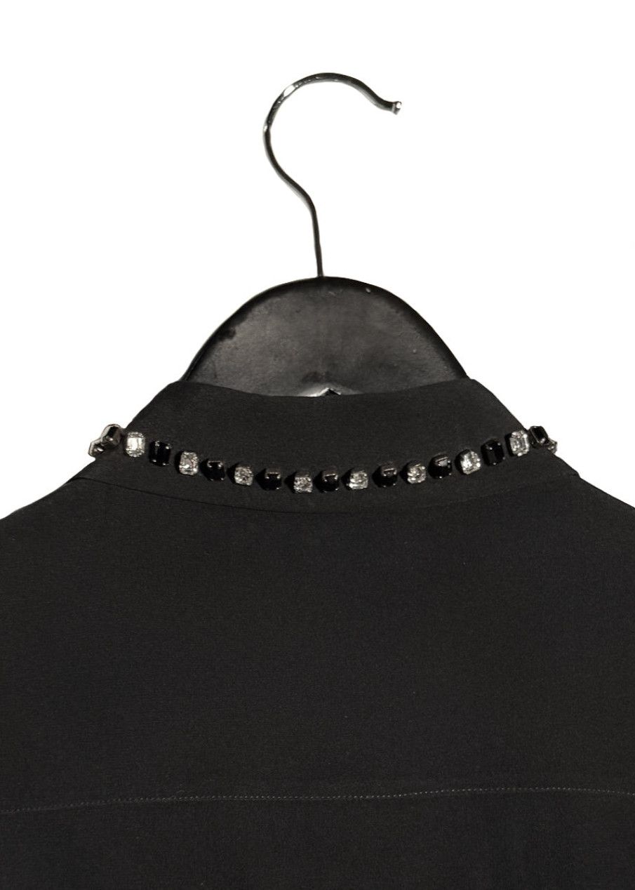 Prada Prada Black Silk Crystal Embellished Collar Blouse Size S / US 4 / IT 40 - 5 Thumbnail