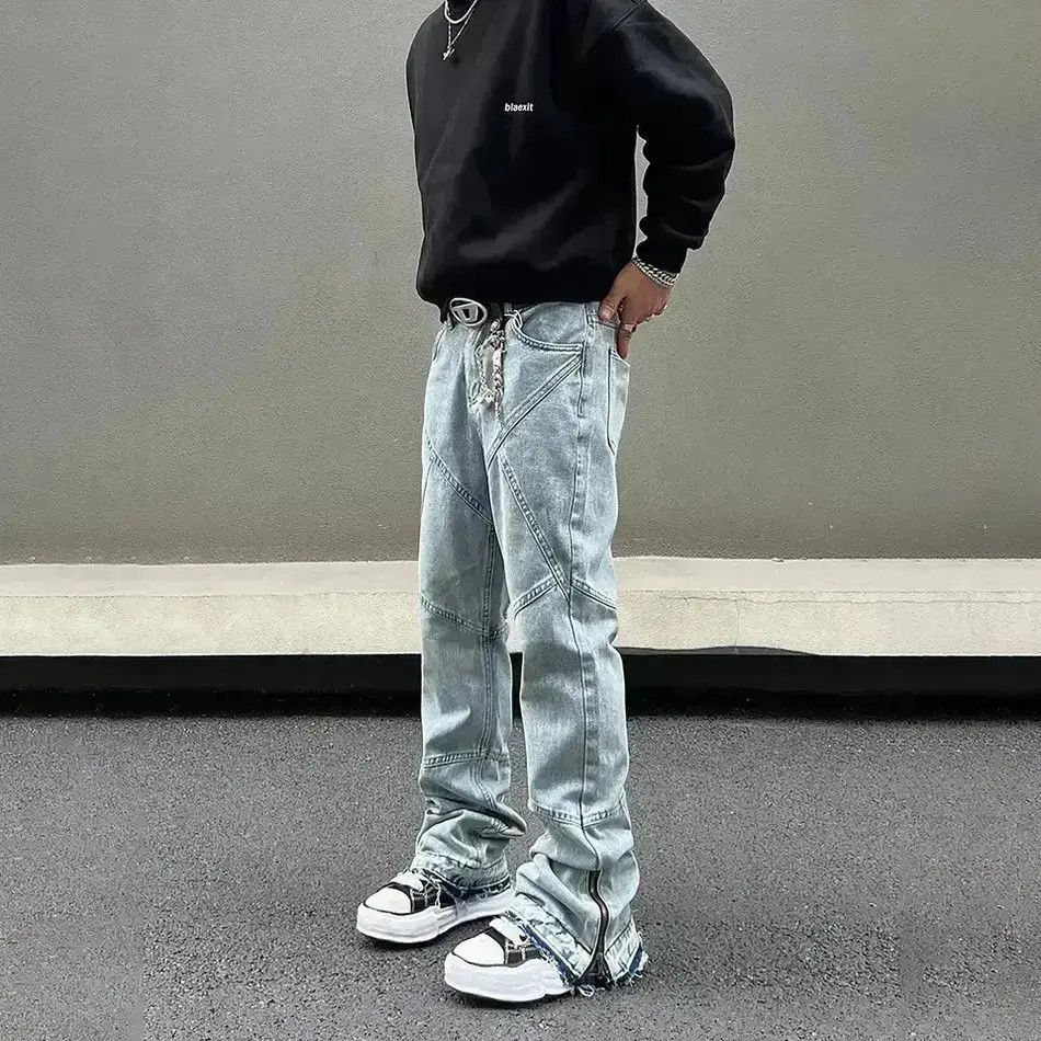 Japanese Brand Hip Hop Punk Blue Casual Regular Streetwear Denim Pants Size US 34 / EU 50 - 3 Thumbnail