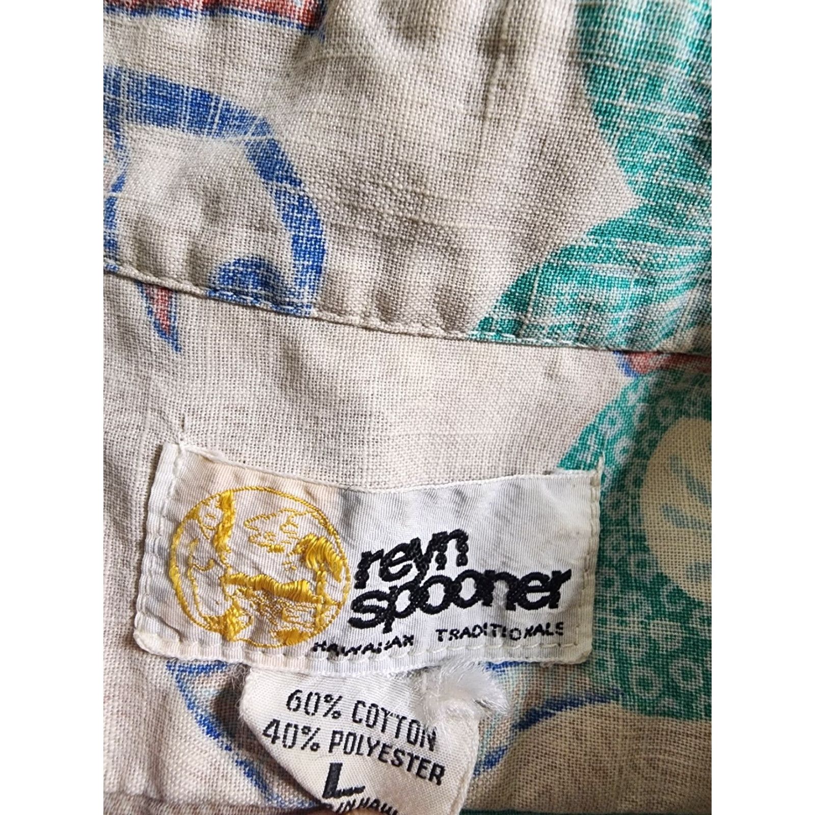 Reyn Spooner VINTAGE Reyn Spooner Mens L Reverse Print Hawaiian Flower Camp Shirt Distressed Size US L / EU 52-54 / 3 - 6 Thumbnail