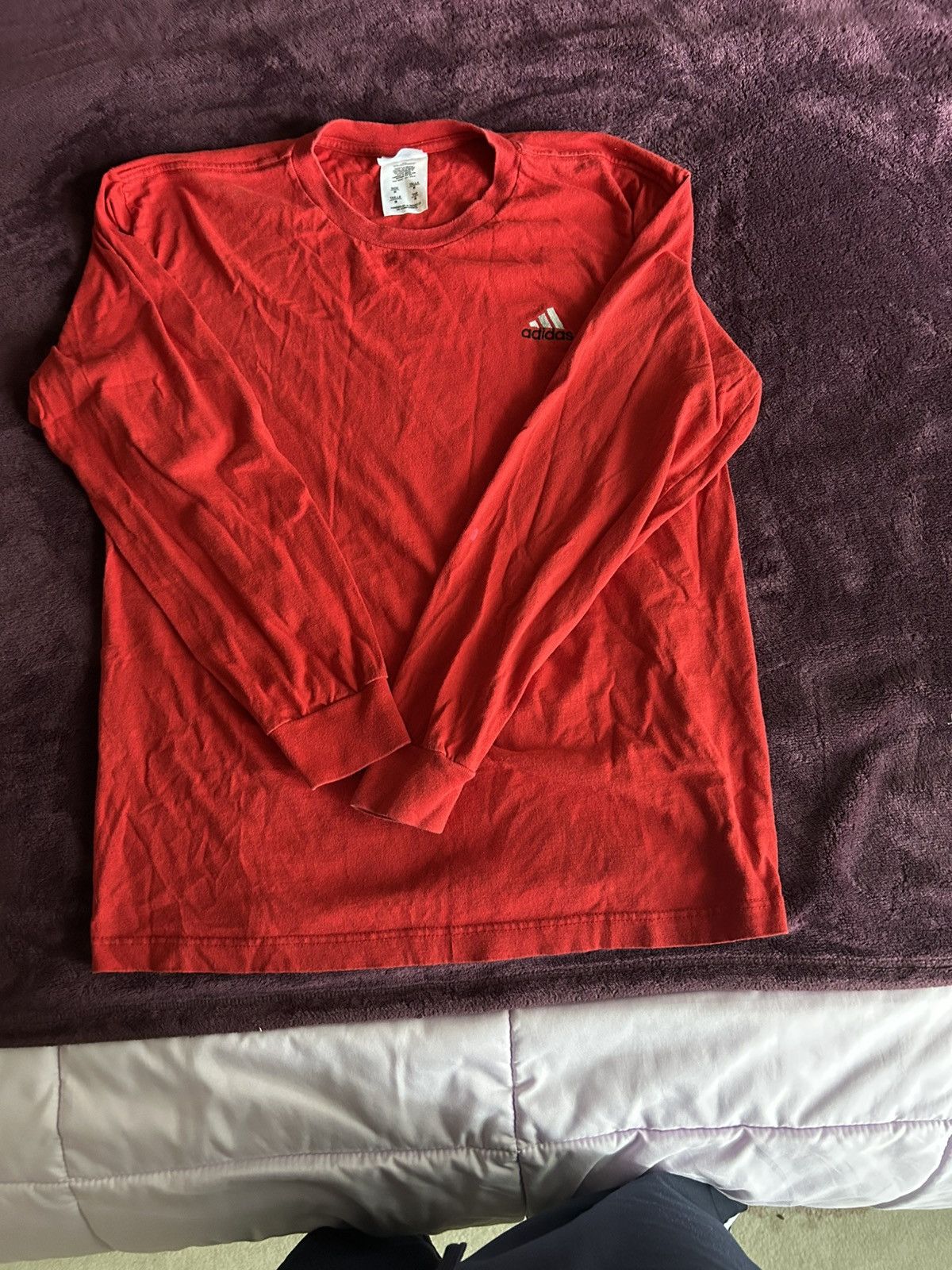 Adidas Vintage 90s Adidas Long Sleeve T-Shirt Sz M Made in Mexico Size US M / EU 48-50 / 2 - 8 Thumbnail