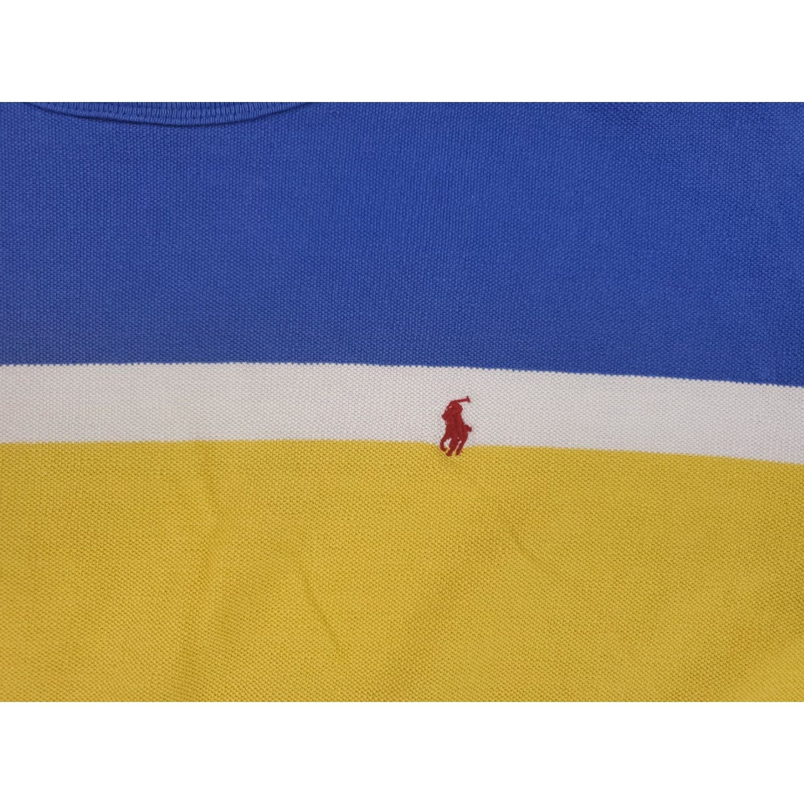 Polo Ralph Lauren VTG Polo Ralph Lauren Striped Crew Neck Blue Yellow White Made USA Mens L Multicolor Crew Neck Shirt Mens L Size US L / EU 52-54 / 3 - 2 Thumbnail