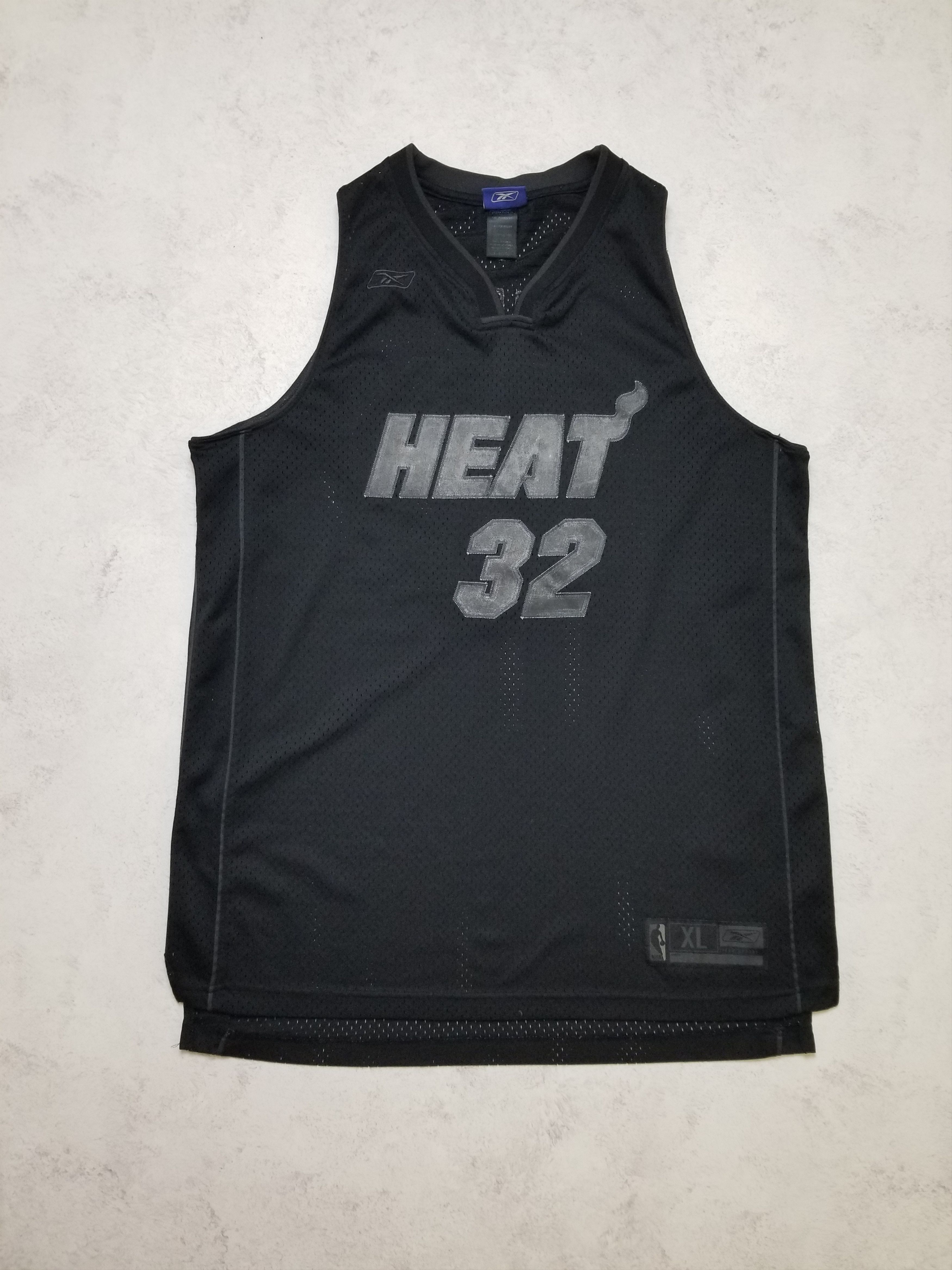 Reebok Reebok Miami Heat Shaquille O'Neal All Black NBA Sewn Jersey Size US XL / EU 56 / 4 - 1 Thumbnail