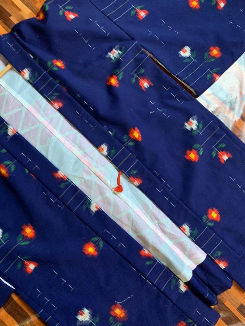 Vintage p6 VINTAGE blue KIMONO ABSTRACT PATTERN SMALL JAPAN Size US L / EU 52-54 / 3 - 6 Thumbnail
