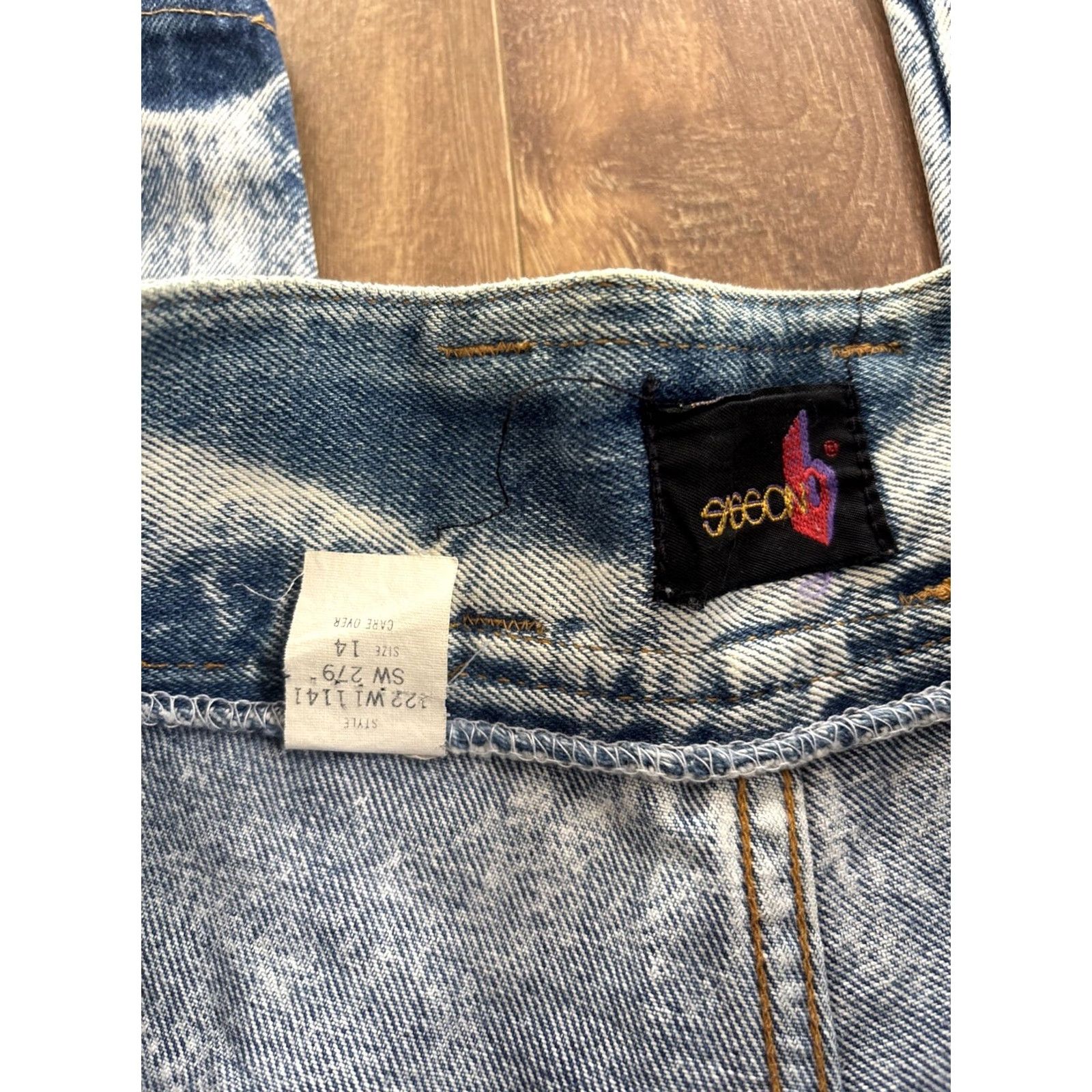 Vintage VINTAGE Sasson Jeans Denim Blue Acid Wash Parachute High Waist 14 Womens Tapered 80s 90s Size 26" / US 2 / IT 38 - 3 Thumbnail