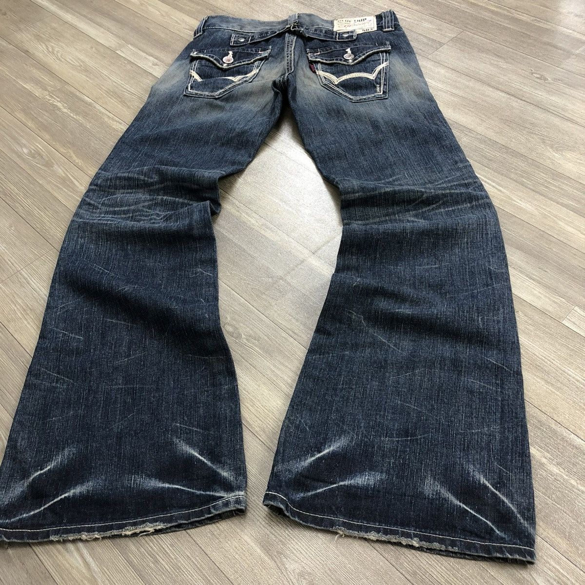 If Six Was Nine 🇯🇵 2000s Edwin 503 Faded Lgb Goa Buckle Back Flared Jeans Size US 28 / EU 44 - 22 Thumbnail