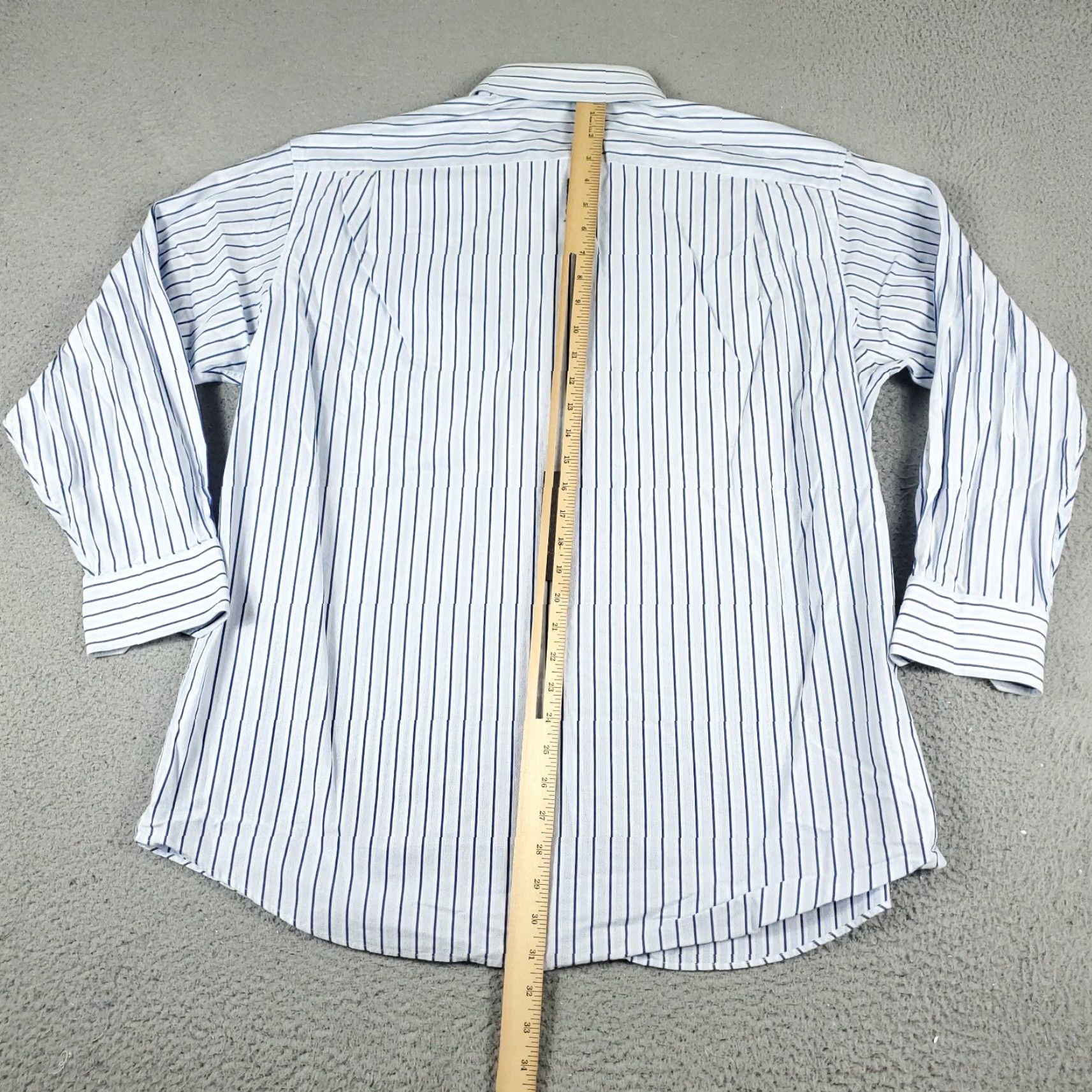 Tommy Bahama Tommy Bahama Dress Shirt Mens 17 Blue Striped Long Sleeve Button Up Collared 100% Cotton Regular Size 46R - 3 Thumbnail