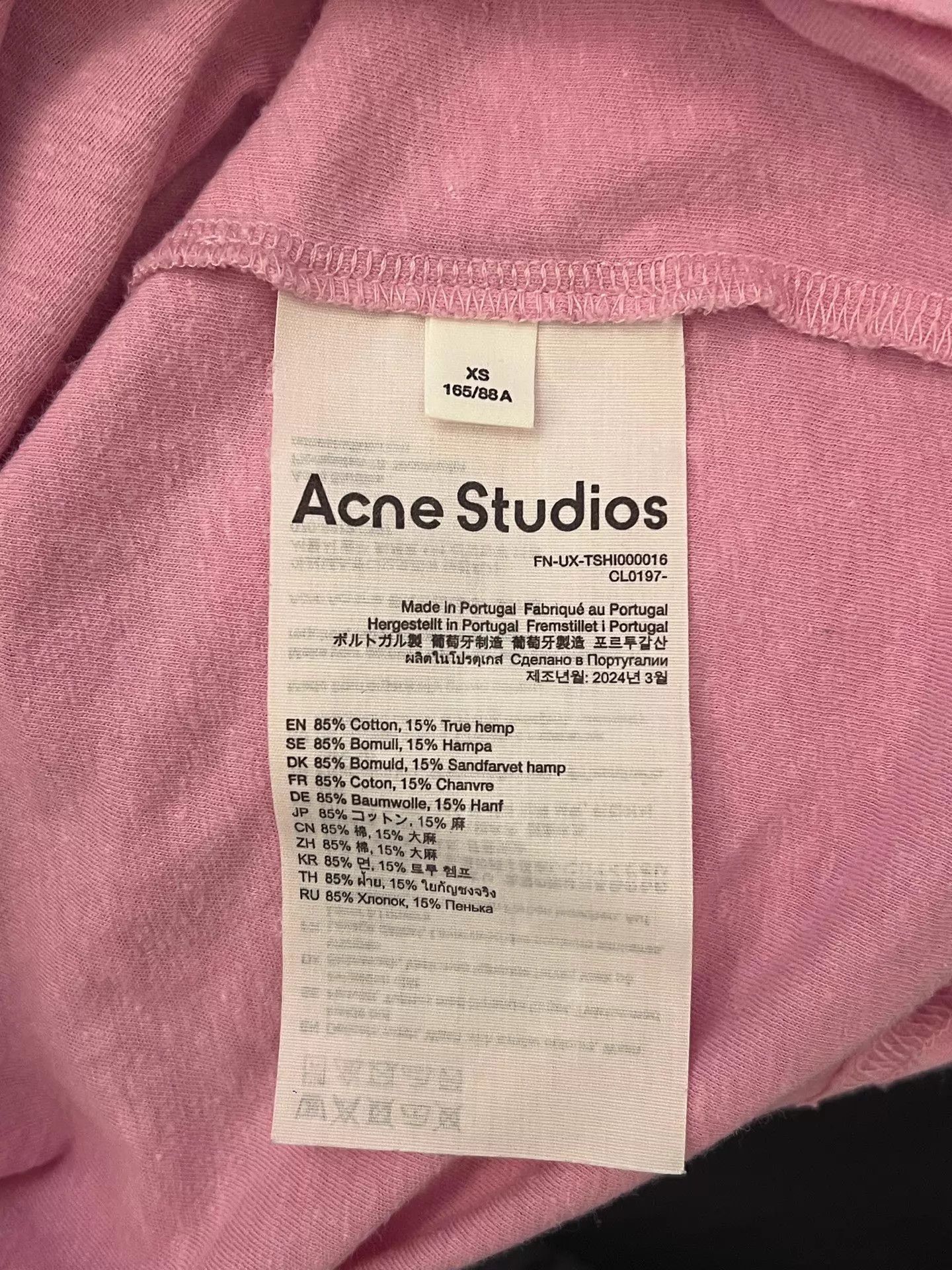 Acne Studios Acne Vintage 1996 Logo Print Drop-Shoulder Tee Candy Pink XS Size US XS / EU 42 / 0 - 4 Thumbnail
