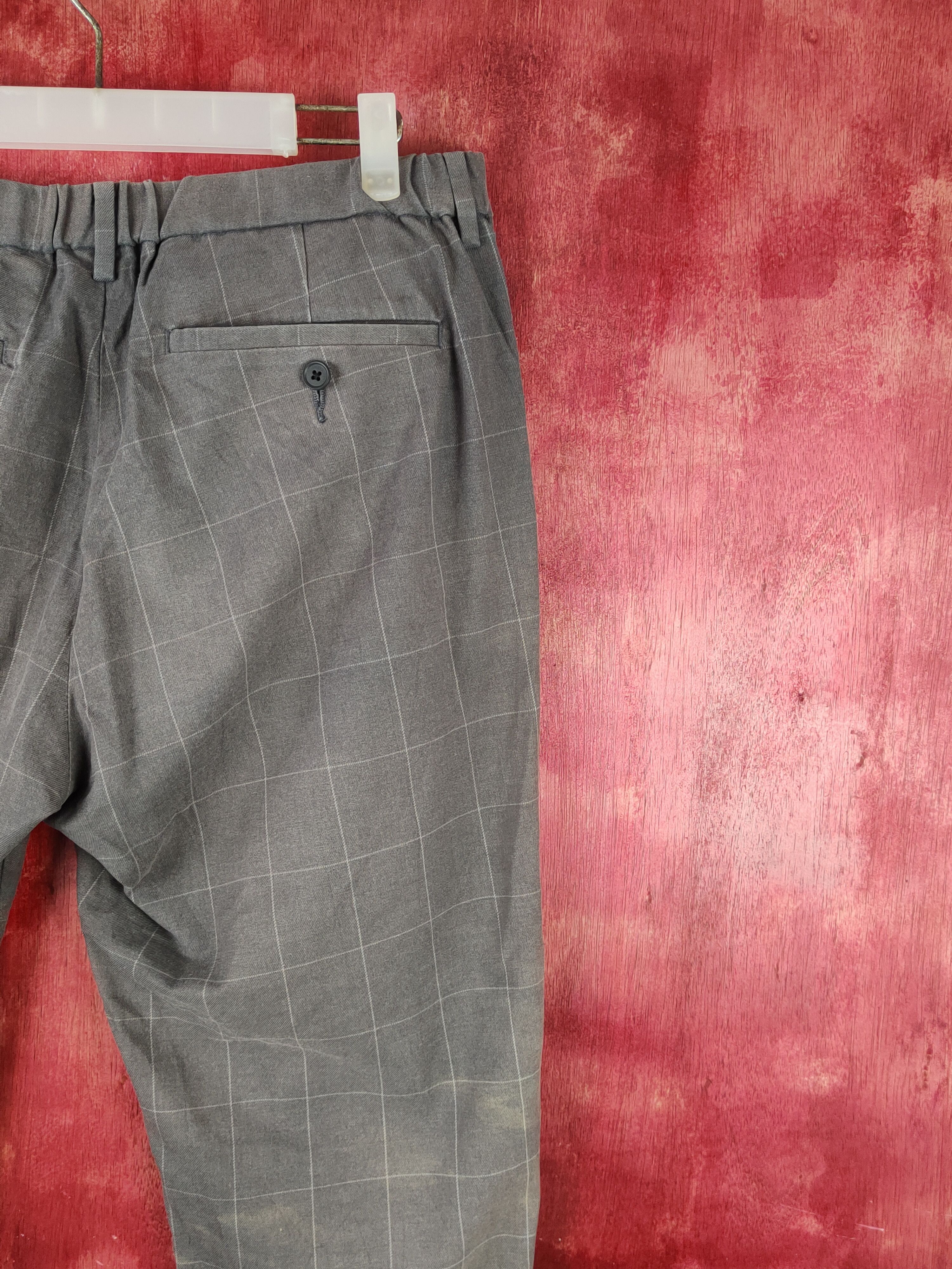 Japanese Brand × Vintage Uniqlo Dark Gray Faded checkered Jogger Pants #S2268 Size US 32 / EU 48 - 10 Thumbnail