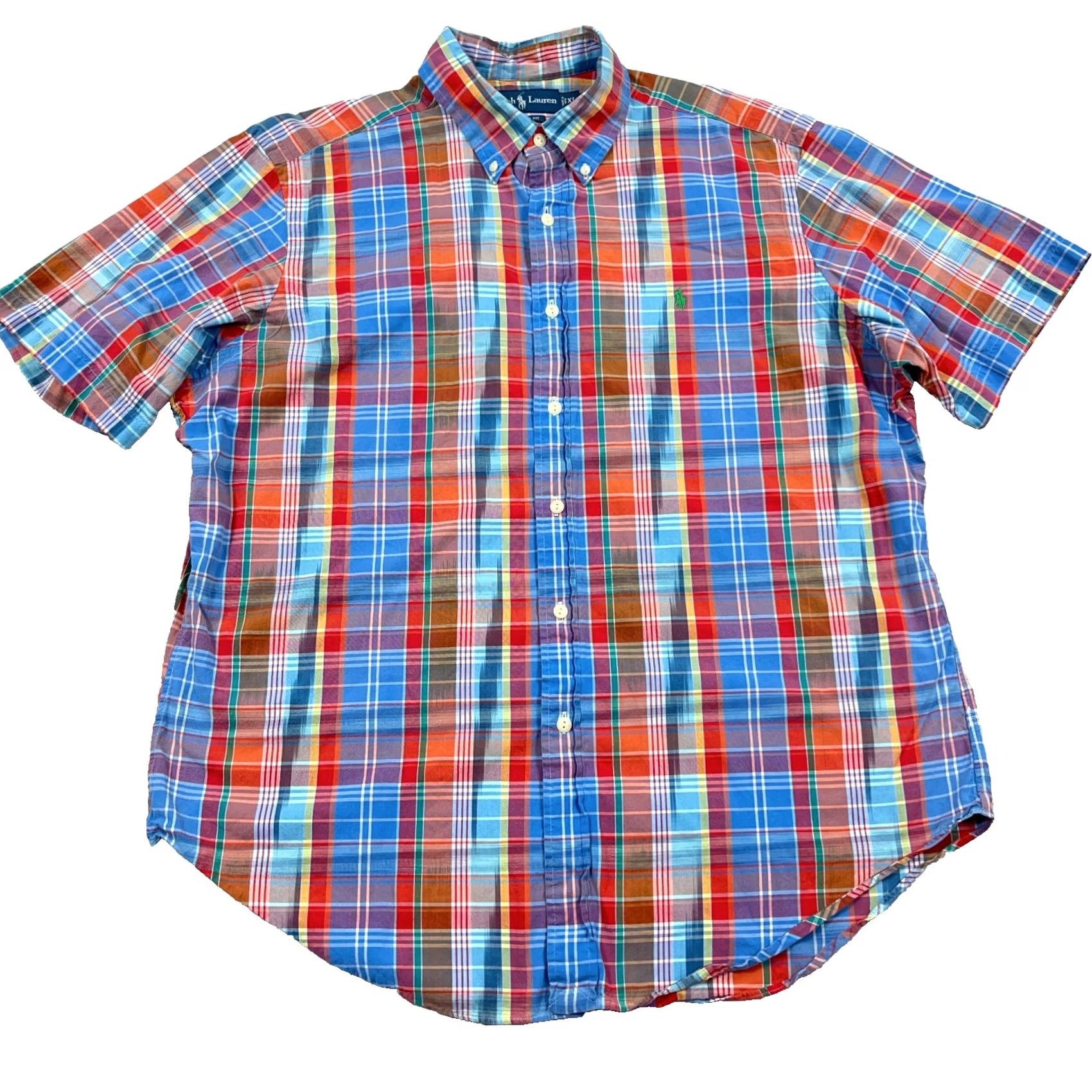 Polo Ralph Lauren VINTAGE Polo Ralph Lauren Shirt Men XL Red Blue Button Up Southwestern Aztec Madras Size US XL / EU 56 / 4 - 2 Thumbnail
