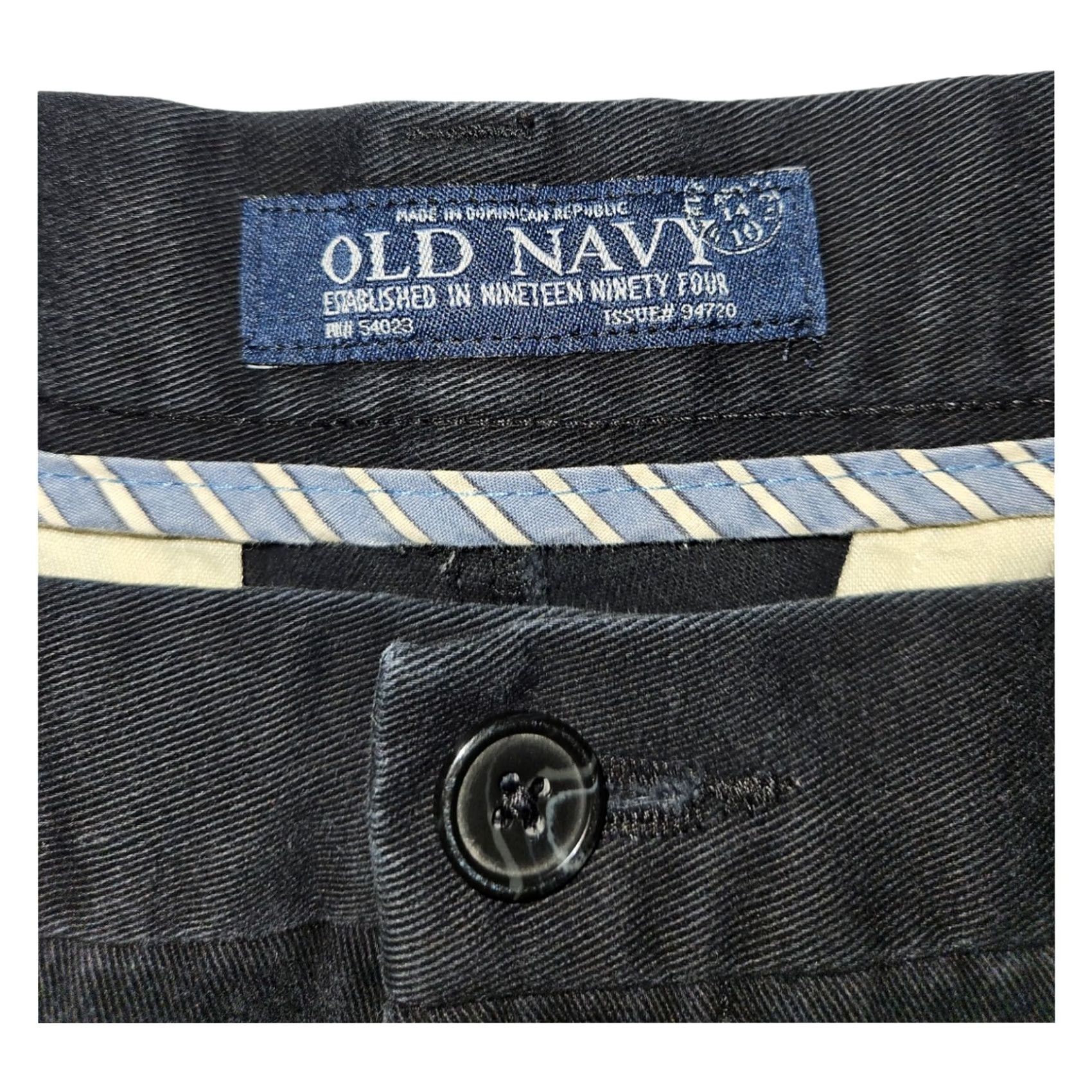 Old Navy VINTAGE Old Navy Chino Pants Men's Black 34x30 90s Hipster Preppy Slash Pocket Cotton Flat Front Size US 34 / EU 50 - 2 Thumbnail