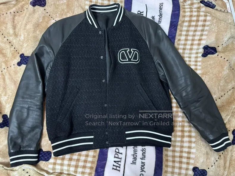 Valentino Valentino Leather sleeve jacket Size US XL / EU 56 / 4 - 1 Thumbnail